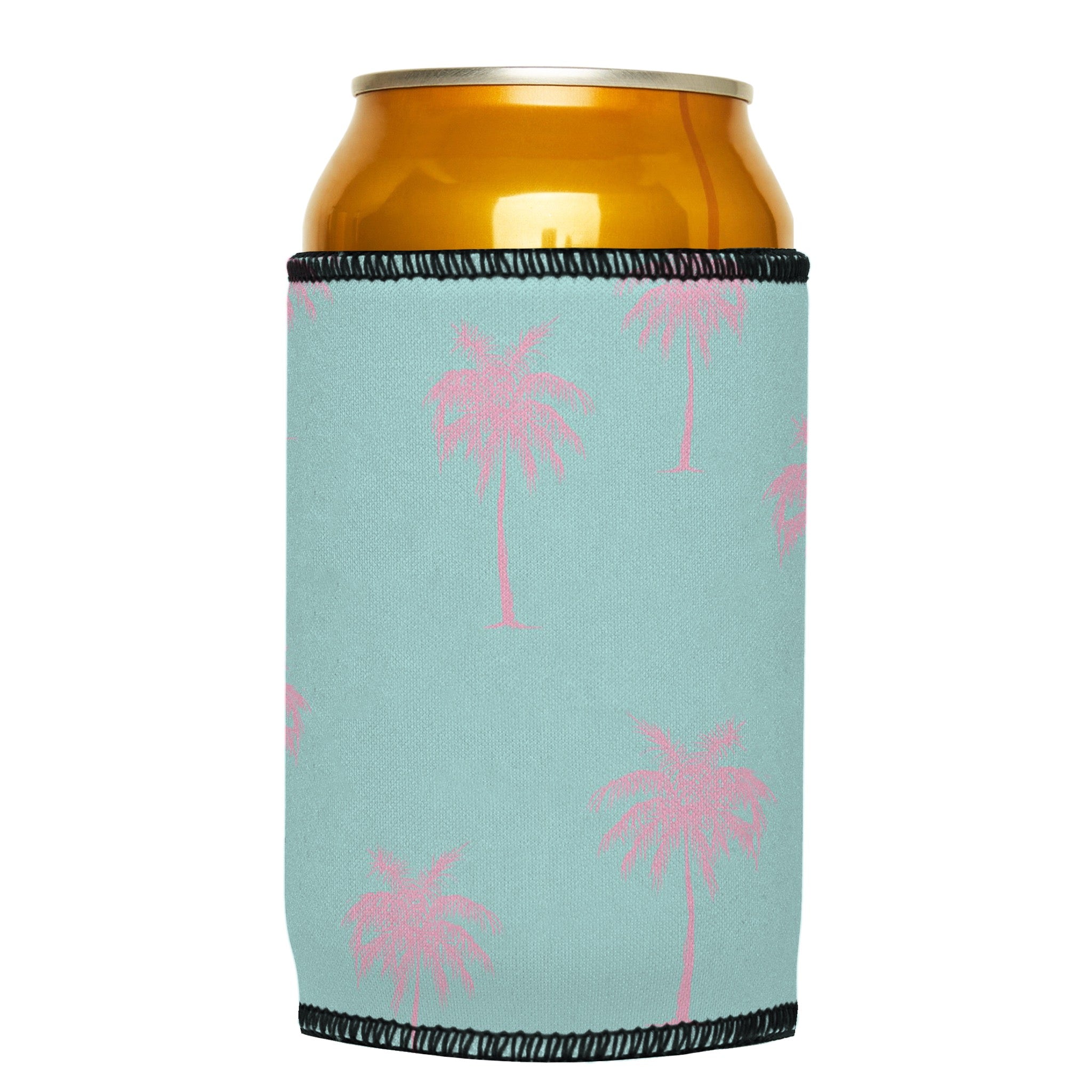 Stubbyz Palm Trees Pink Aqua Stubby Cooler
