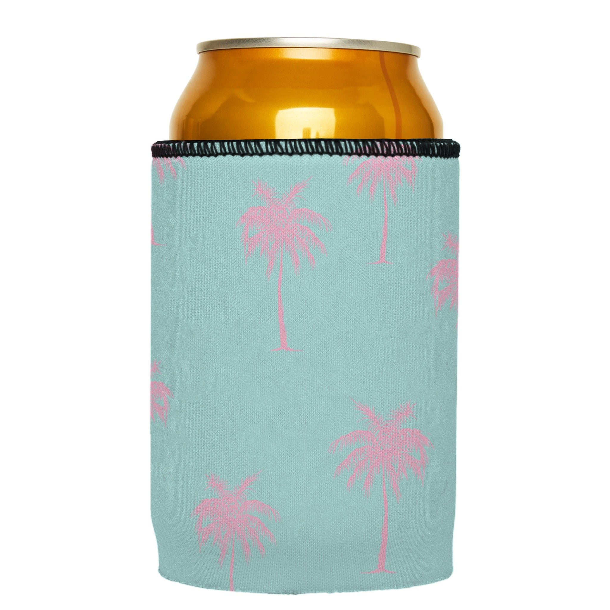 Stubbyz Palm Trees Pink Aqua Stubby Cooler