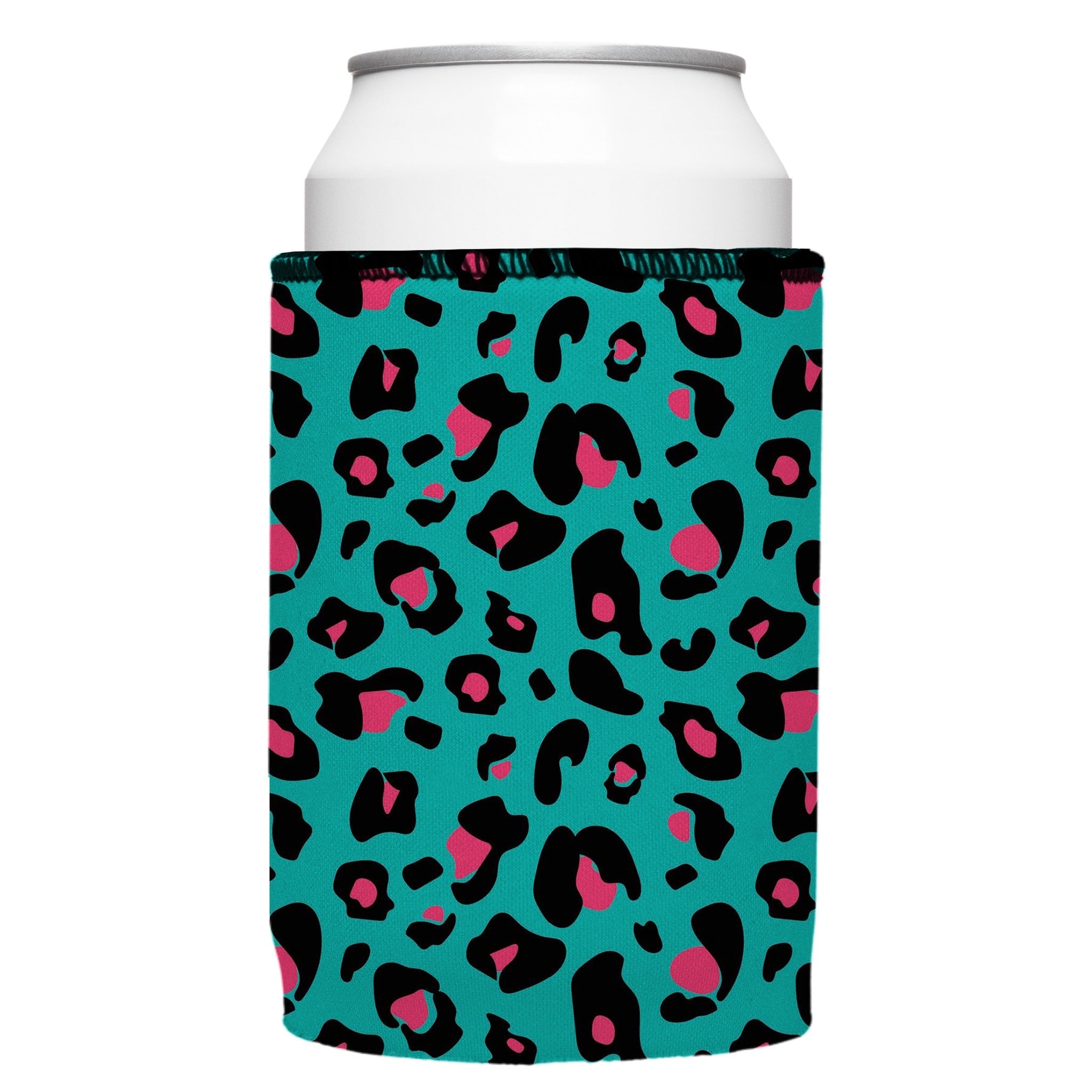 Stubbyz Teal Leopard Pattern Stubby Cooler 2-Pack