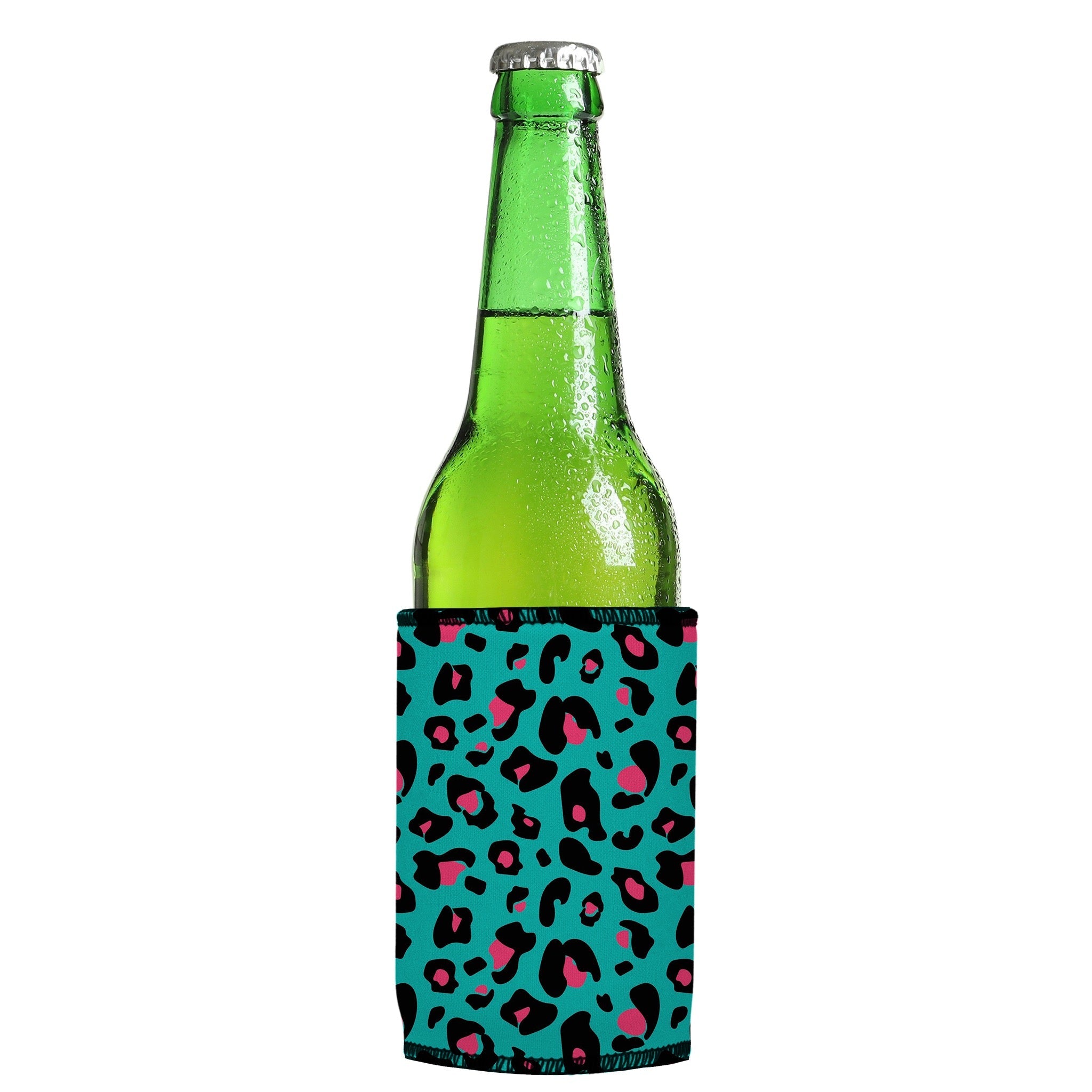 Stubbyz Teal Leopard Pattern Stubby Cooler 2-Pack