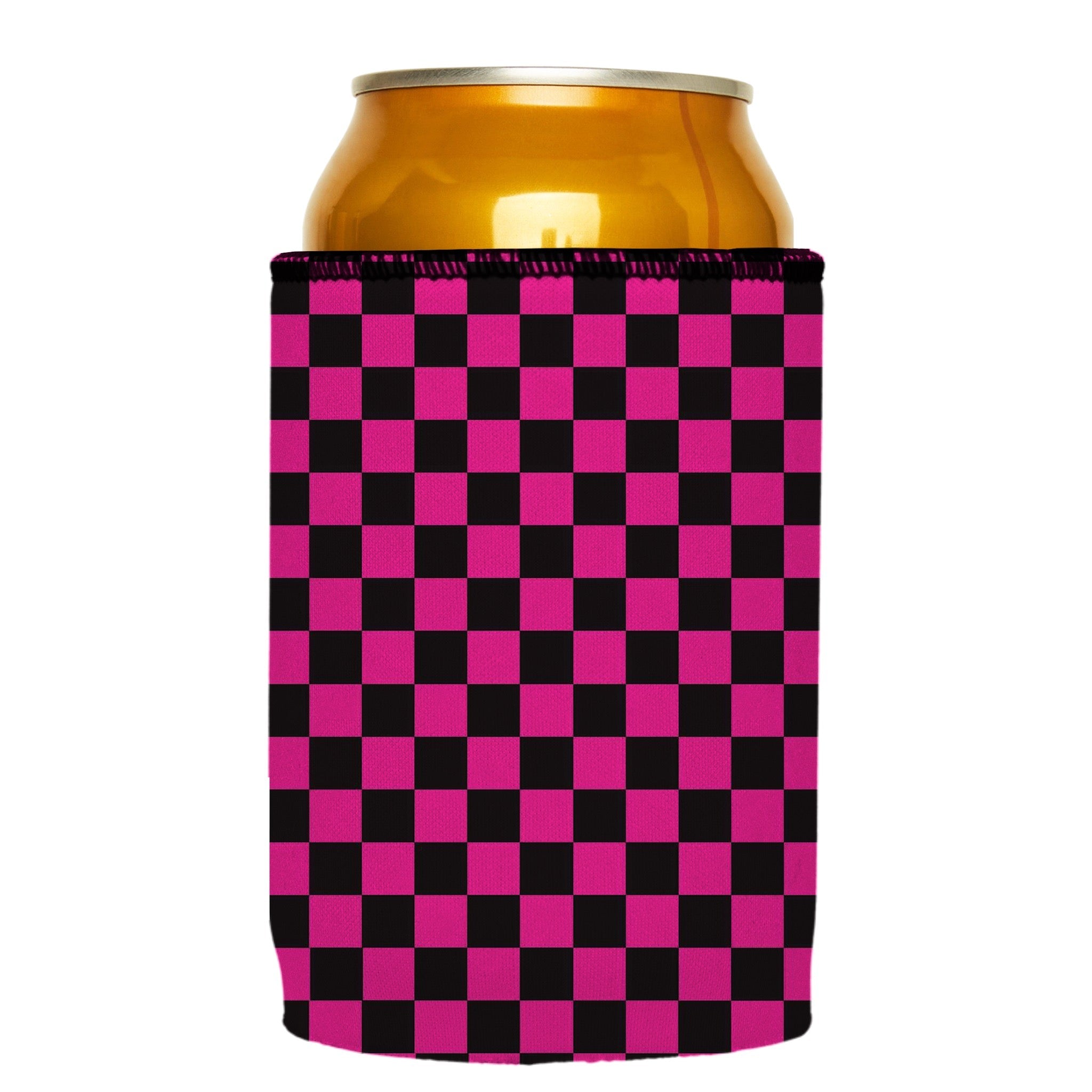 Stubbyz Pink Checkerboard Stubby Cooler 2-Pack