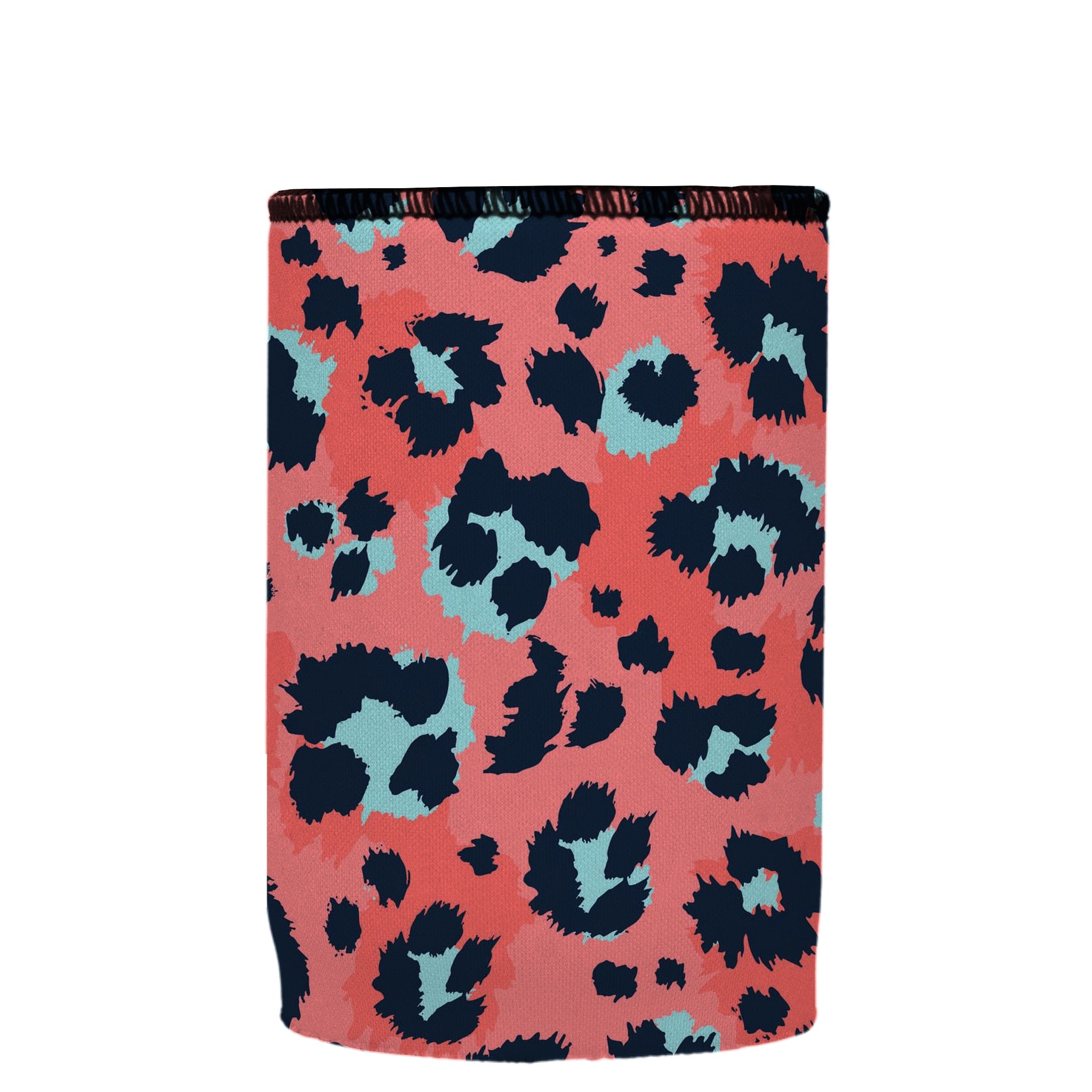 Stubbyz Coral Leopard Print Stubby Cooler
