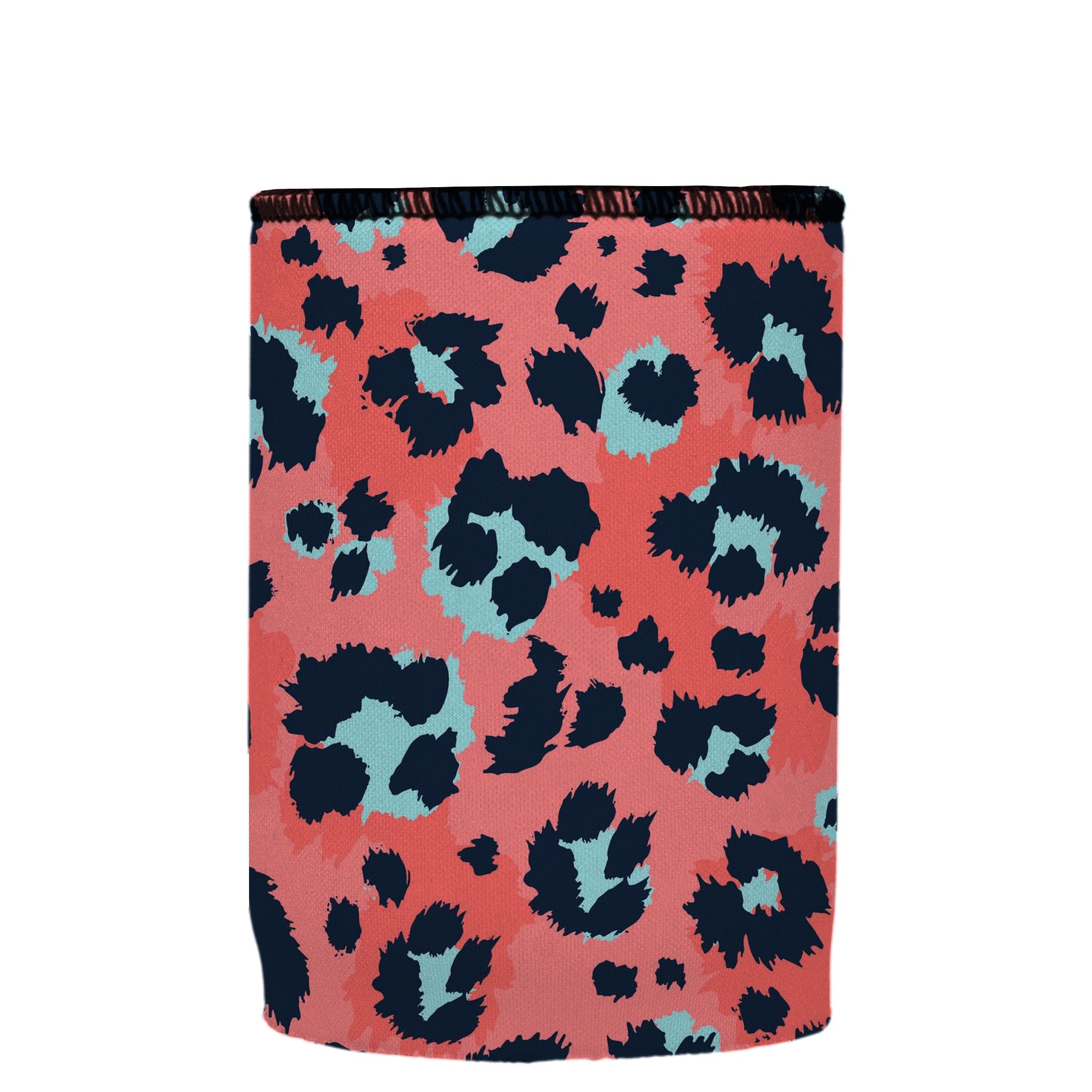 Stubbyz Coral Leopard Print Stubby Cooler