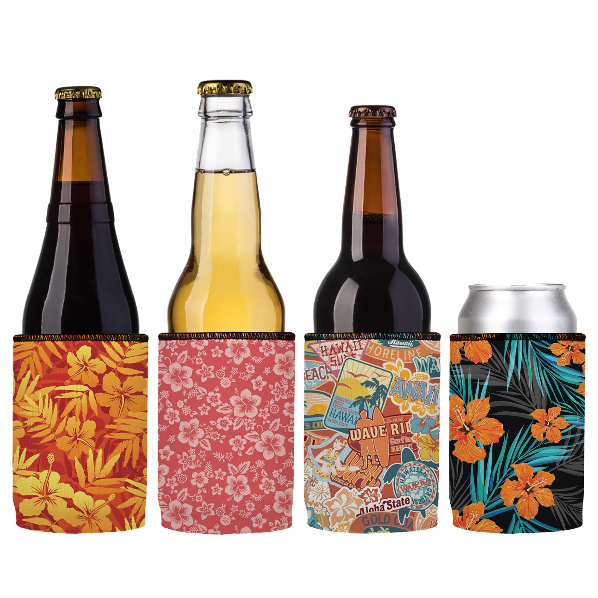 Stubbyz Hawaiian Holiday Stubby Cooler 4-Pack