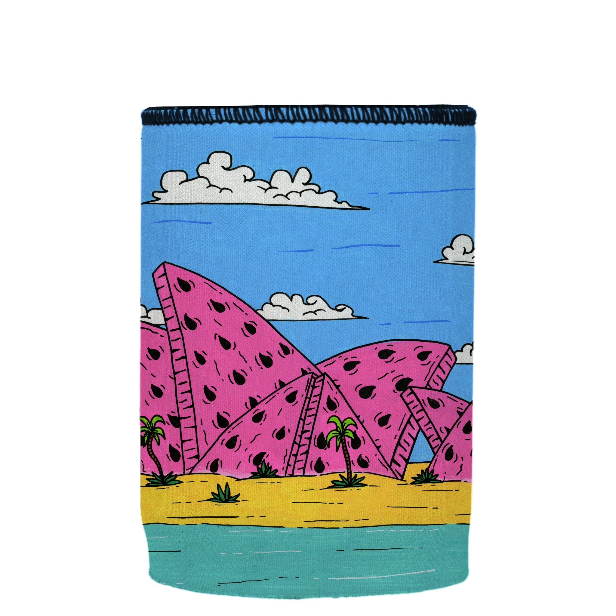 Stubbyz x Mulga Watermelon Opera House Stubby Cooler