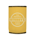 The Original (Mustard) Stubbyz One Size baseless stubby cooler, shown flat