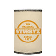 The Original (Tan) Stubbyz One Size baseless stubby cooler, shown flat