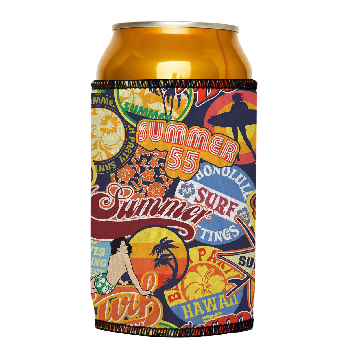Vintage Summer Stubbyz One Size cooler on a standard can