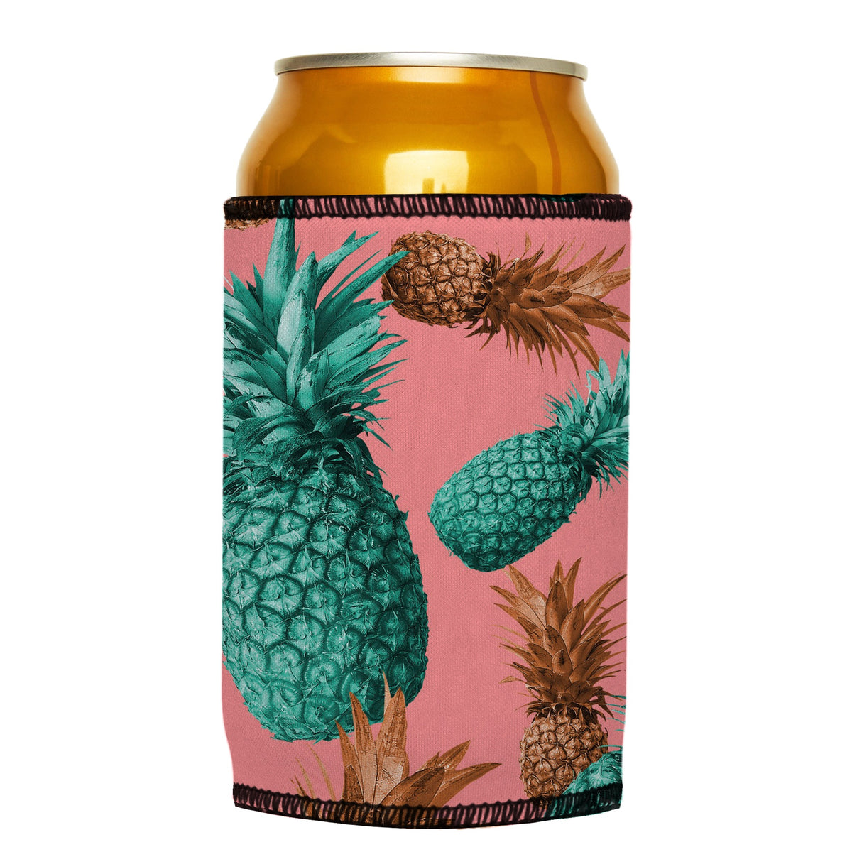 Mmm Pineapples Yummy Stubbyz One Size cooler on a standard can