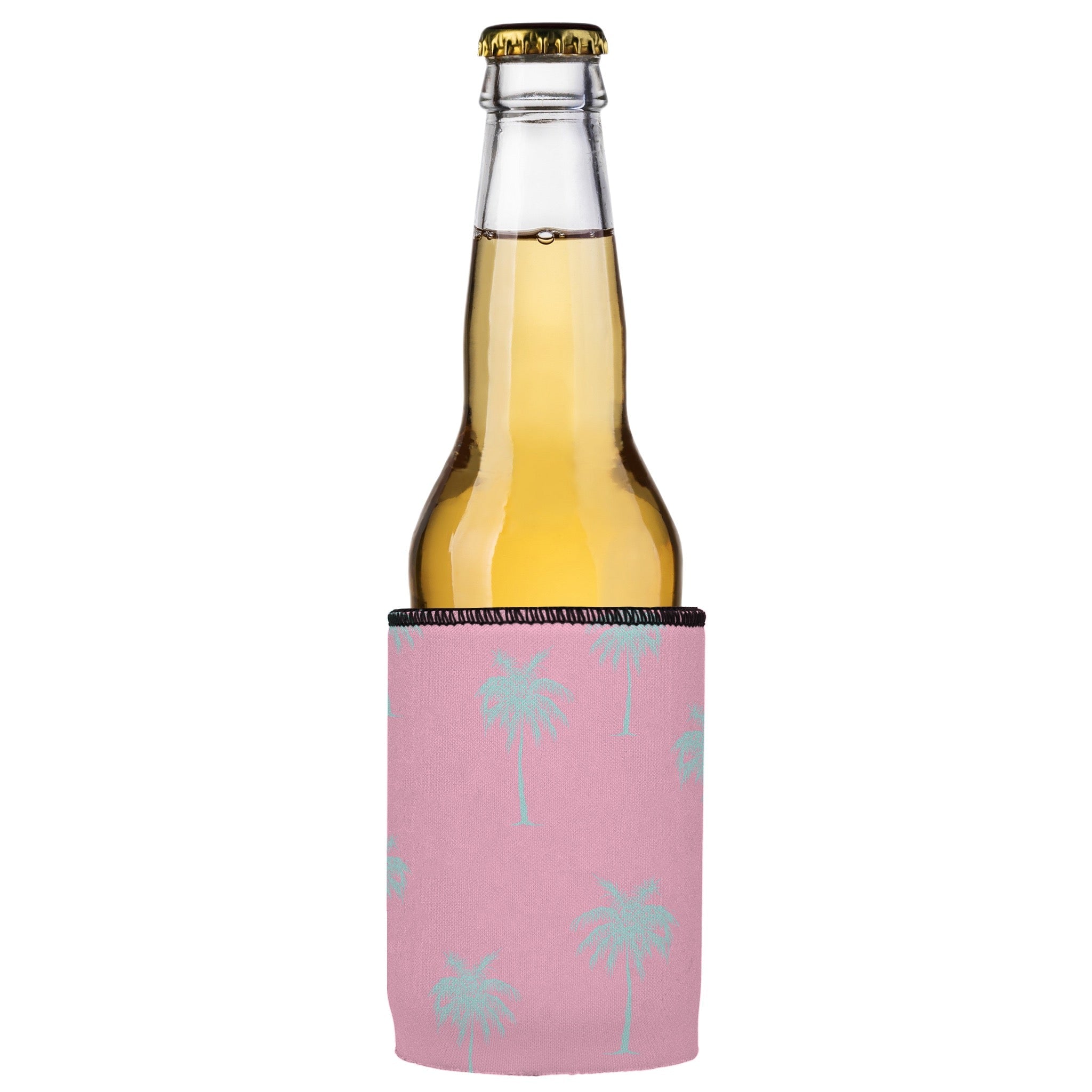Stubbyz Palm Trees Aqua Pink Stubby Cooler 3-Pack
