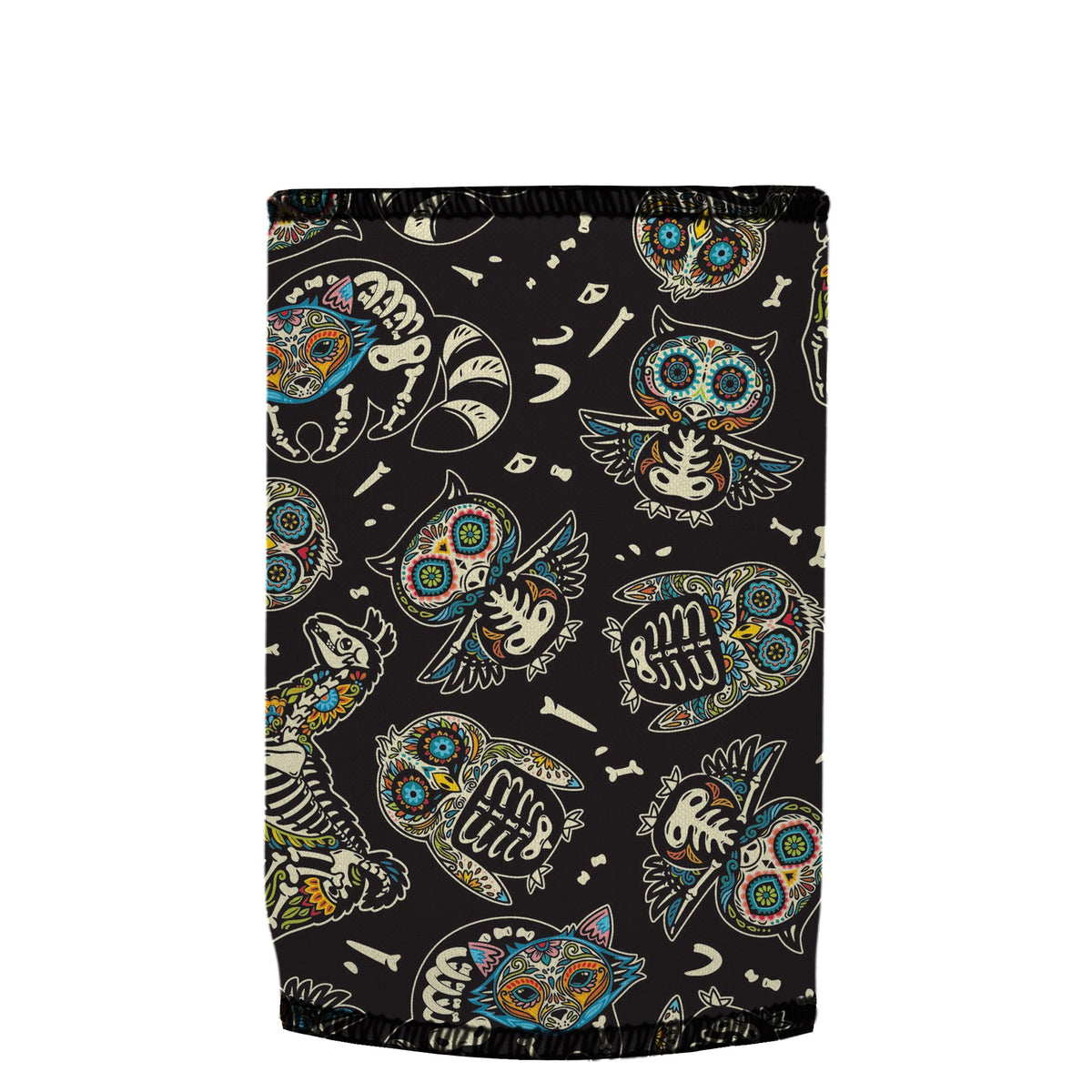 Animal Skeletons Stubbyz One Size baseless stubby cooler, shown flat