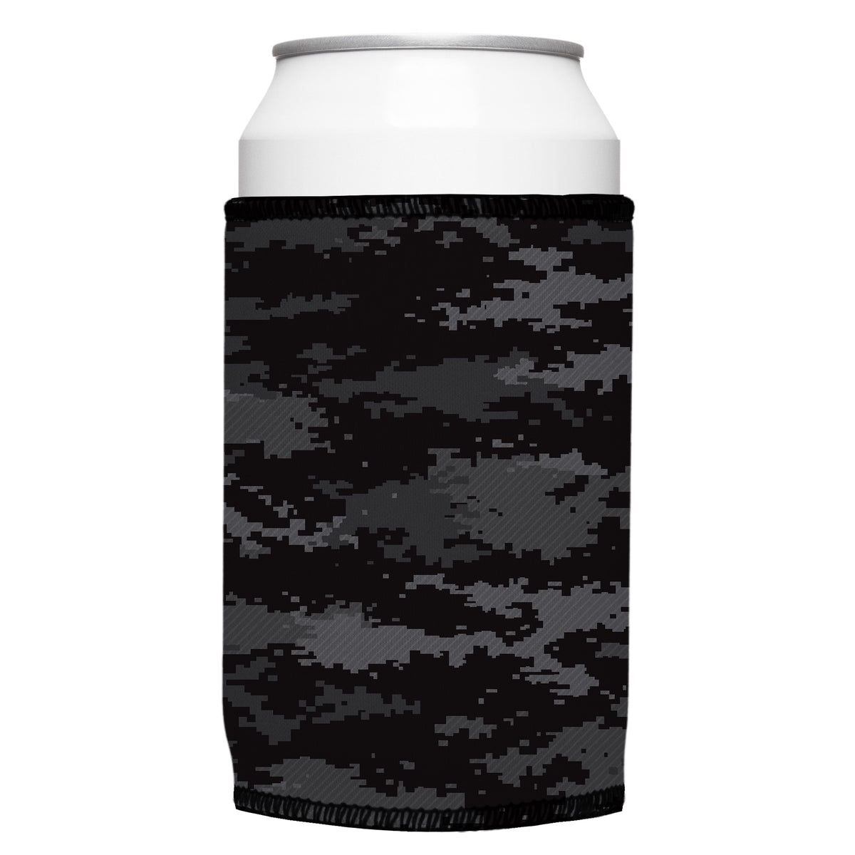Digital Pixel Black Camo Stubbyz One Size cooler on a standard bottle
