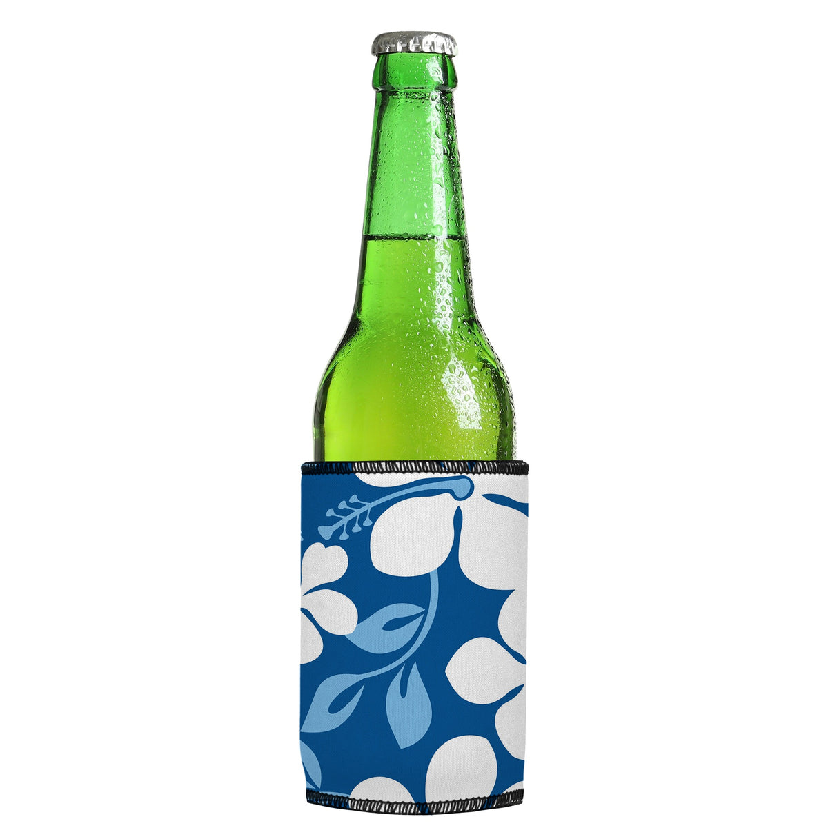 Hibiscus Flower Stubbyz One Size cooler on a slim Euro-style bottle