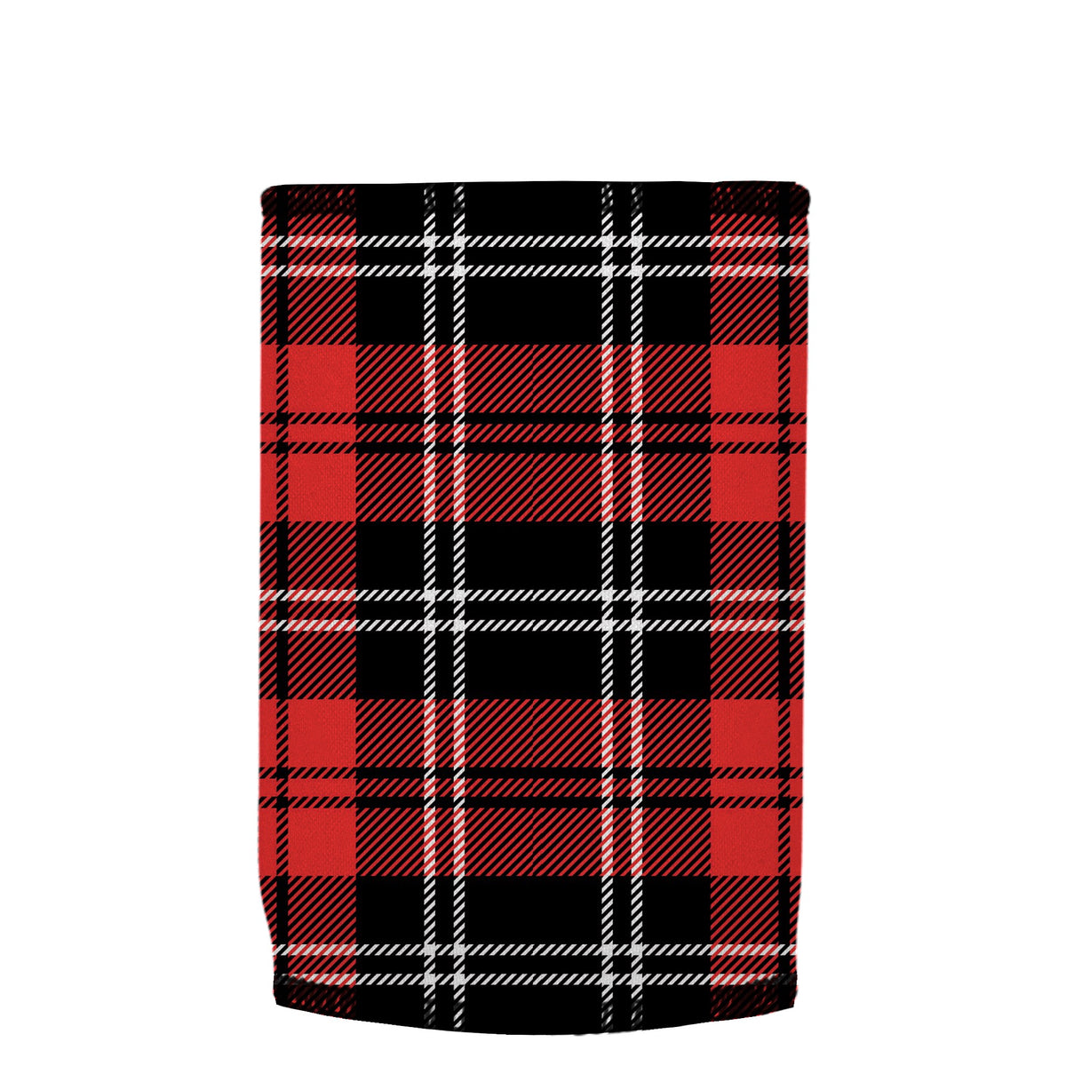 Scottish Tartan Plaid Stubbyz One Size baseless stubby cooler, shown flat