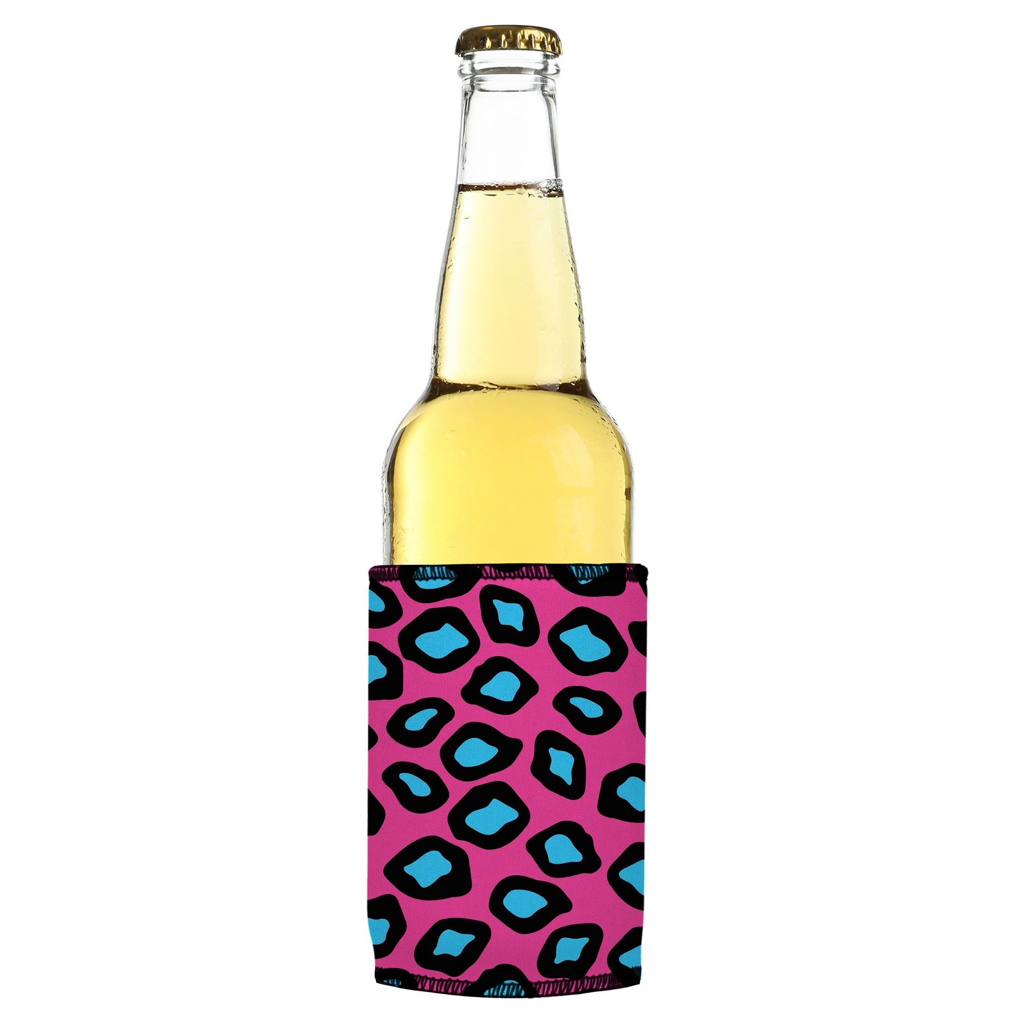 Stubbyz Pink Leopard Print Stubby Cooler