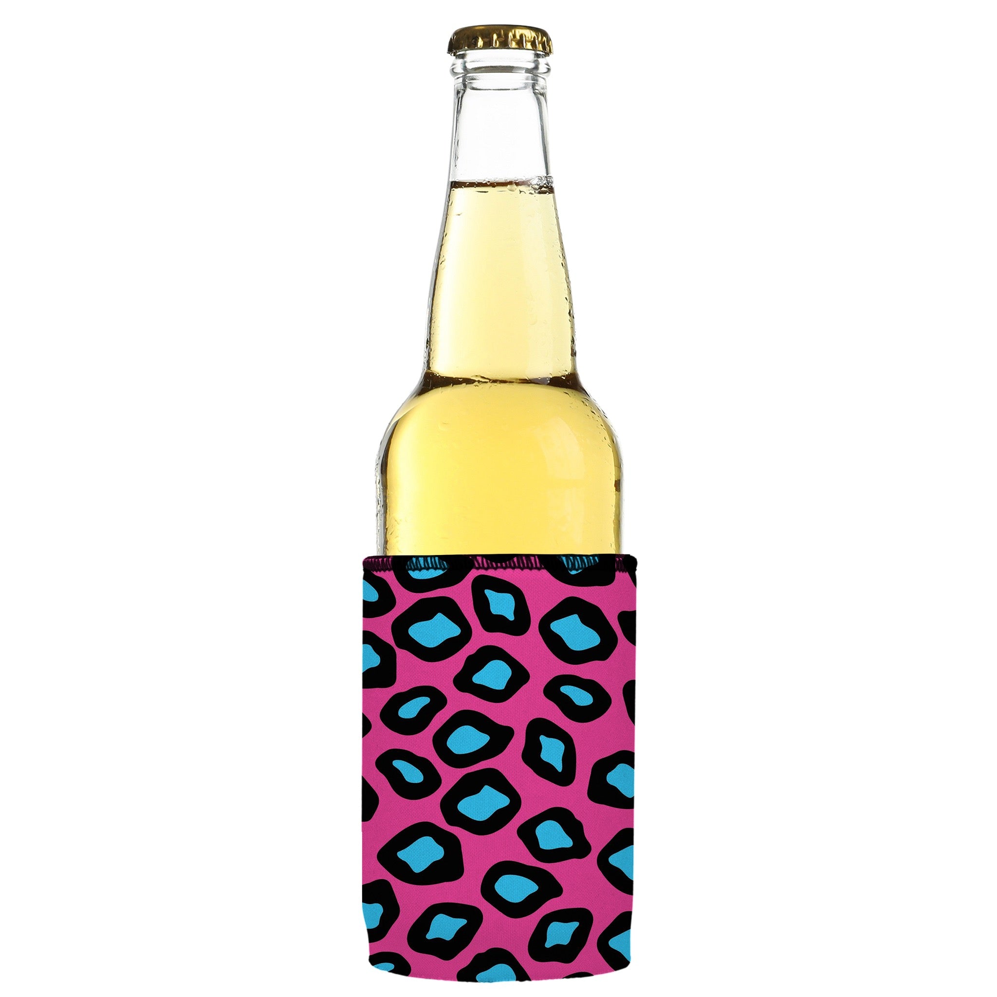 Stubbyz Pink Leopard Print Stubby Cooler