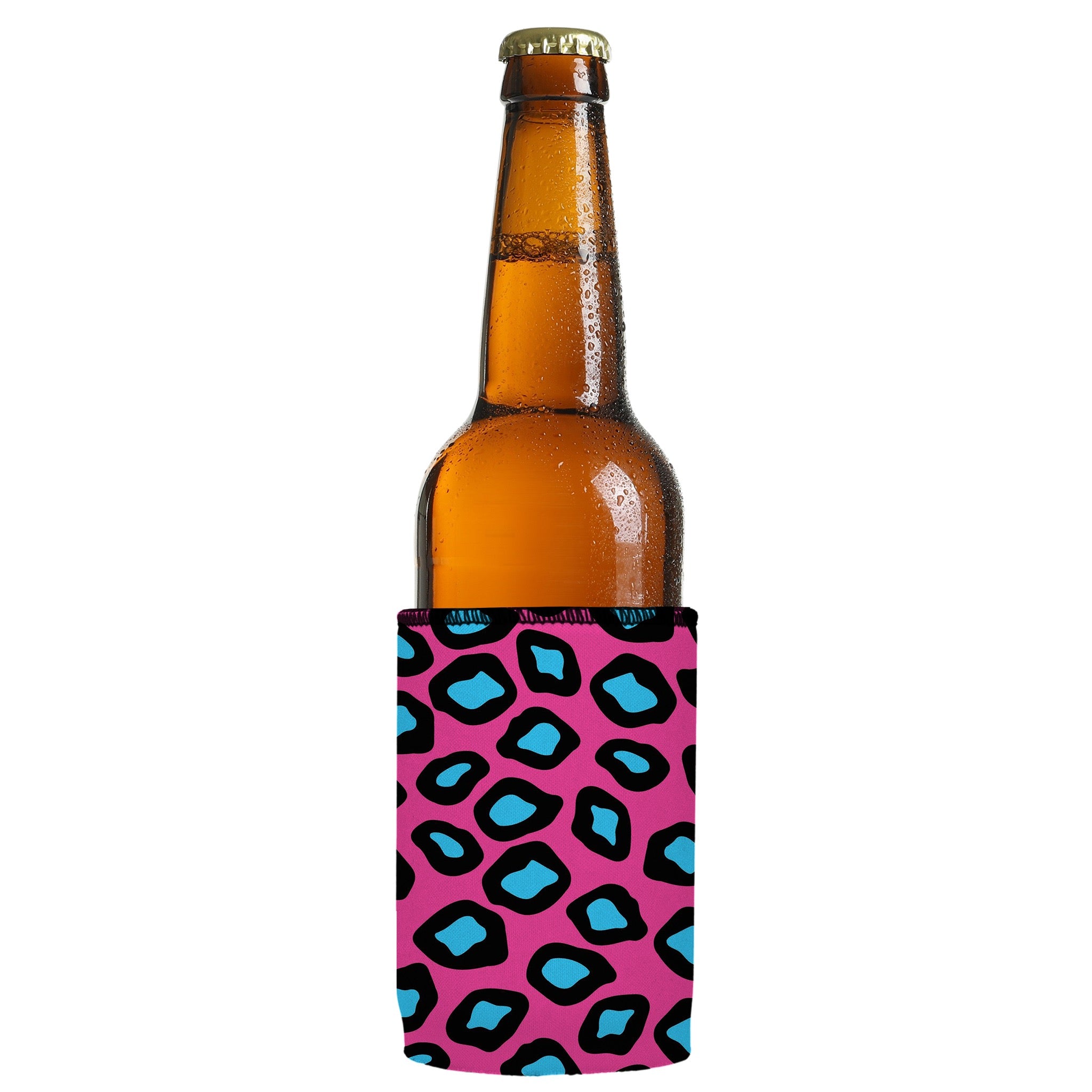 Stubbyz Pink Leopard Print Stubby Cooler