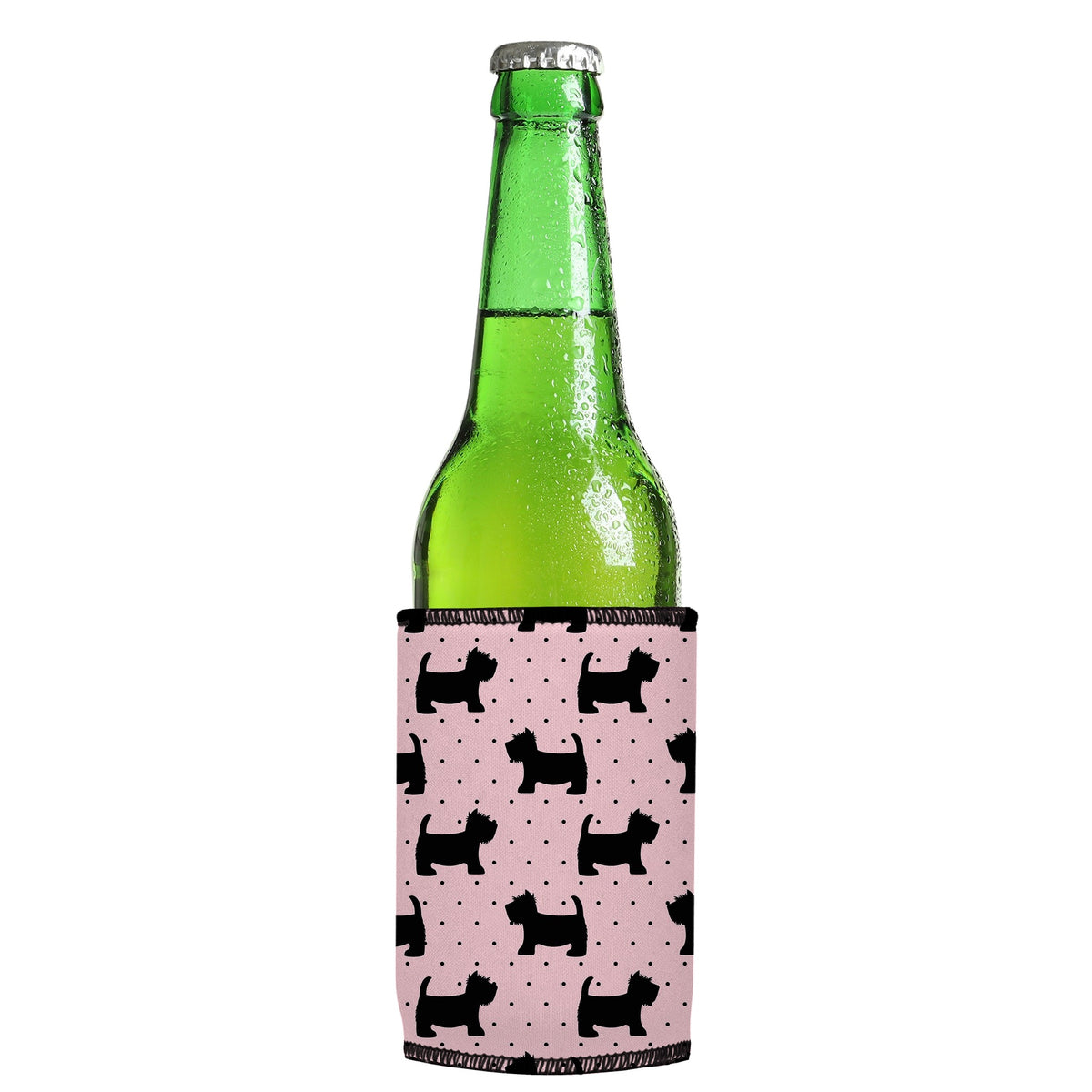 Scottish Terrier Stubbyz One Size cooler on a slim Euro-style bottle