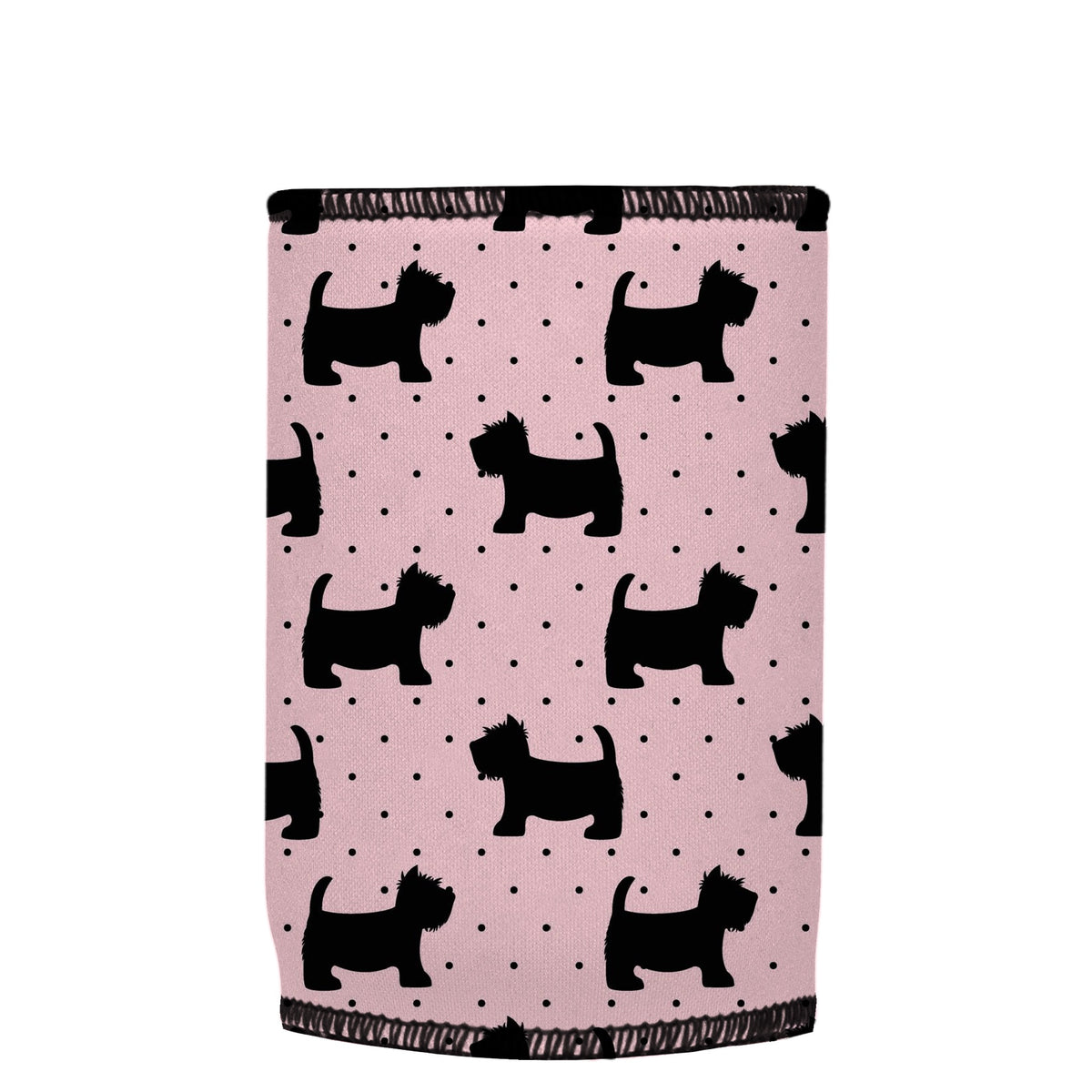 Scottish Terrier Stubbyz One Size baseless stubby cooler, shown flat
