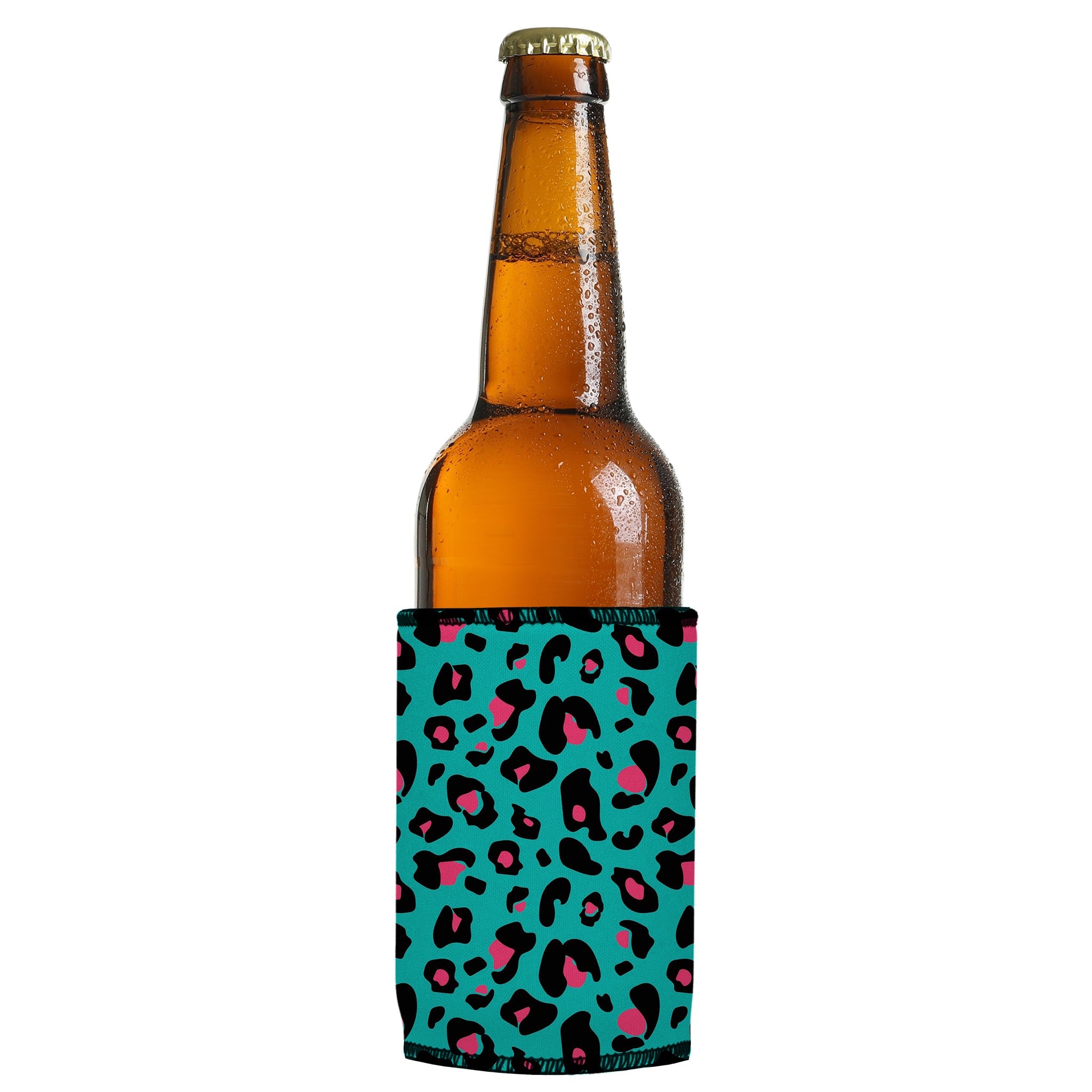 Stubbyz Teal Leopard Pattern Stubby Cooler