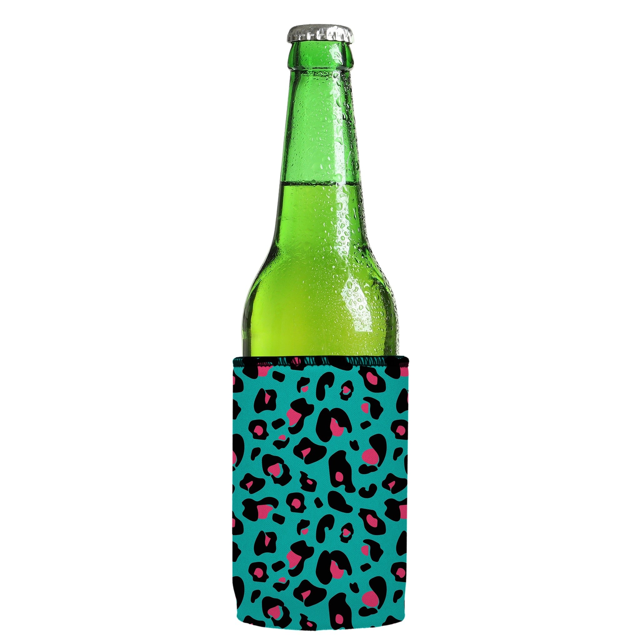 Stubbyz Teal Leopard Pattern Stubby Cooler