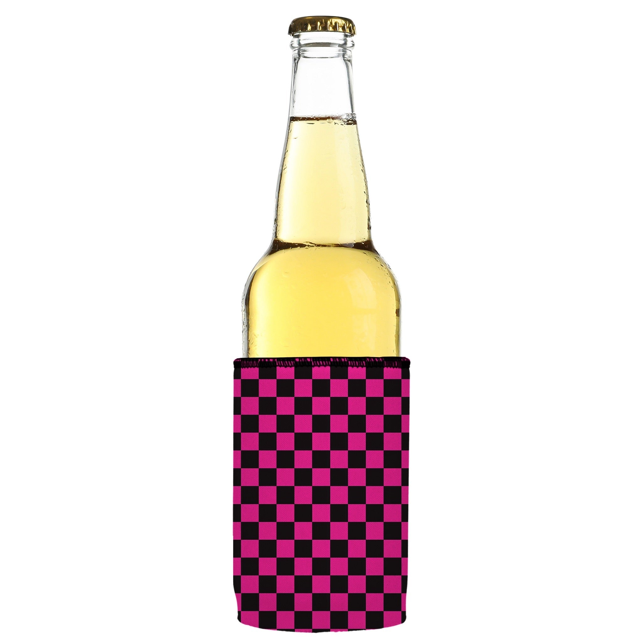 Stubbyz Pink Checkerboard Stubby Cooler 3-Pack