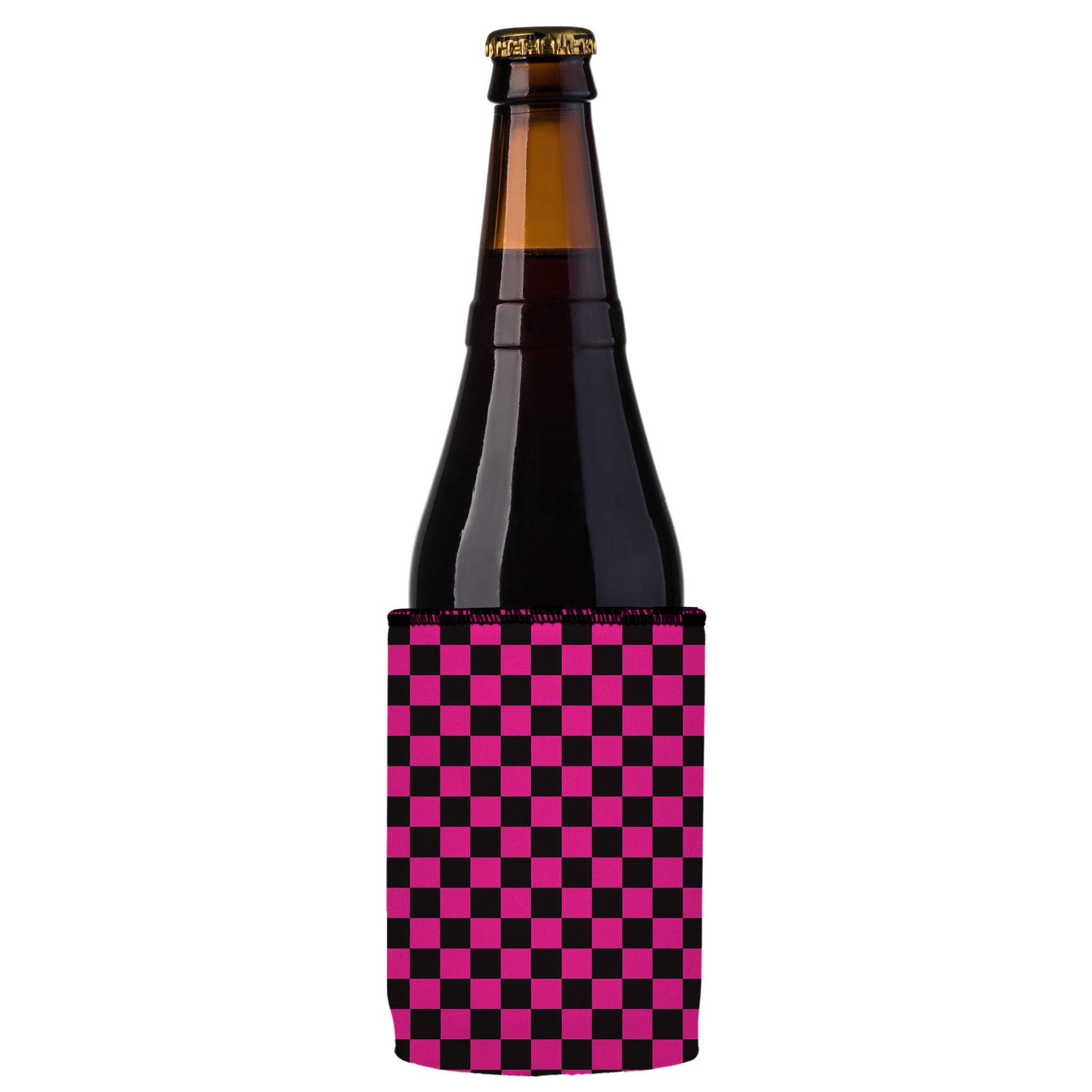 Stubbyz Pink Checkerboard Stubby Cooler 3-Pack