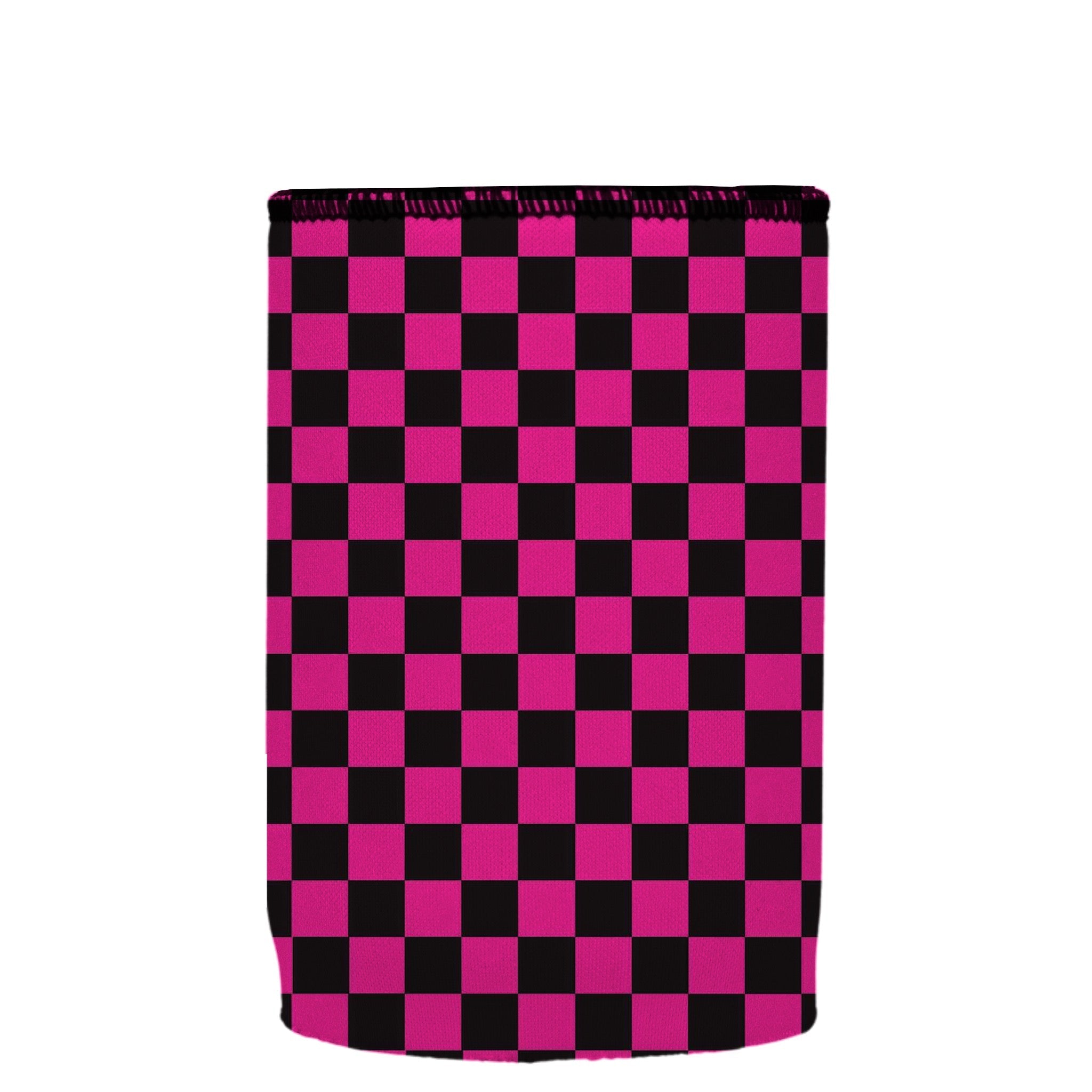 Stubbyz Pink Checkerboard Stubby Cooler 3-Pack