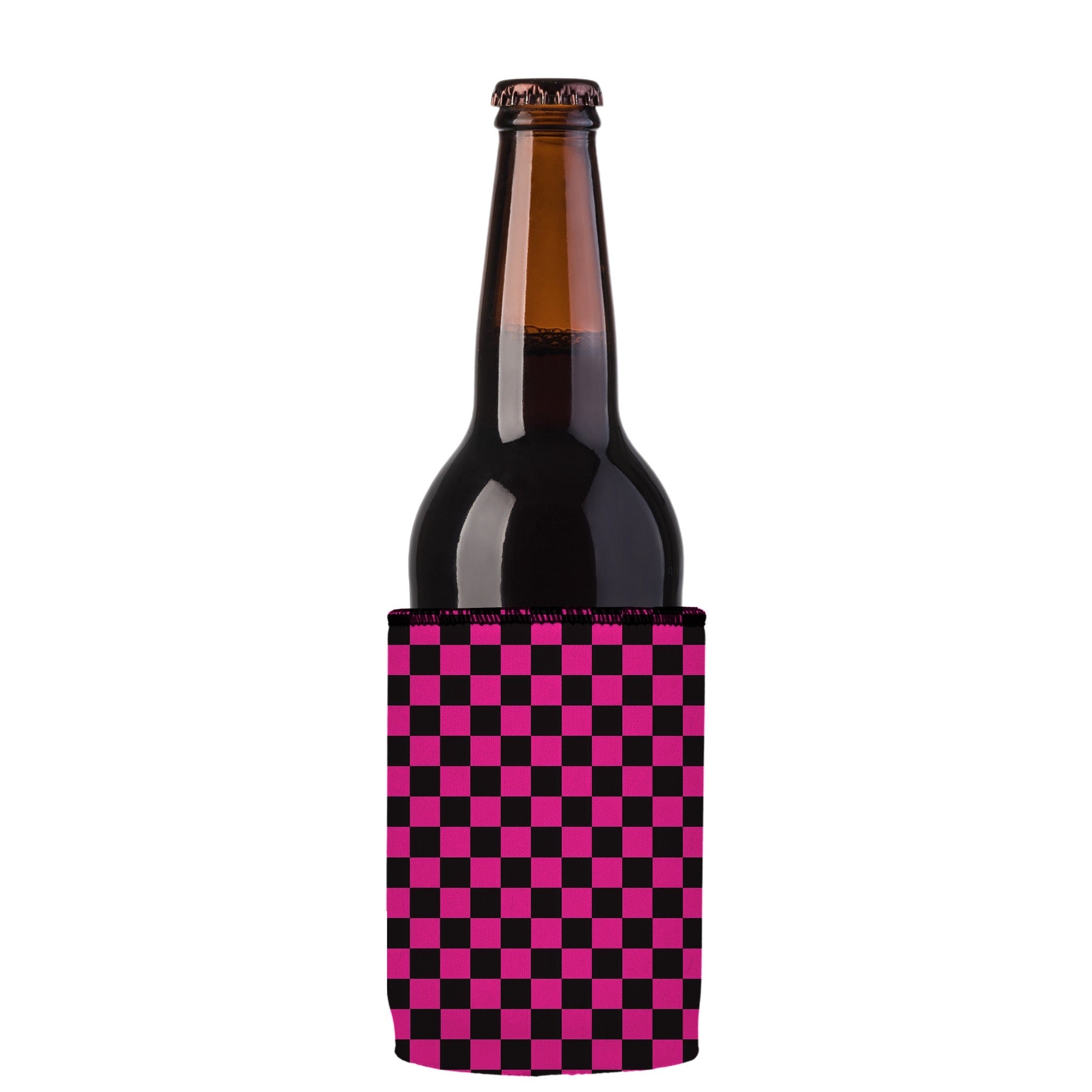 Stubbyz Pink Checkerboard Stubby Cooler 3-Pack