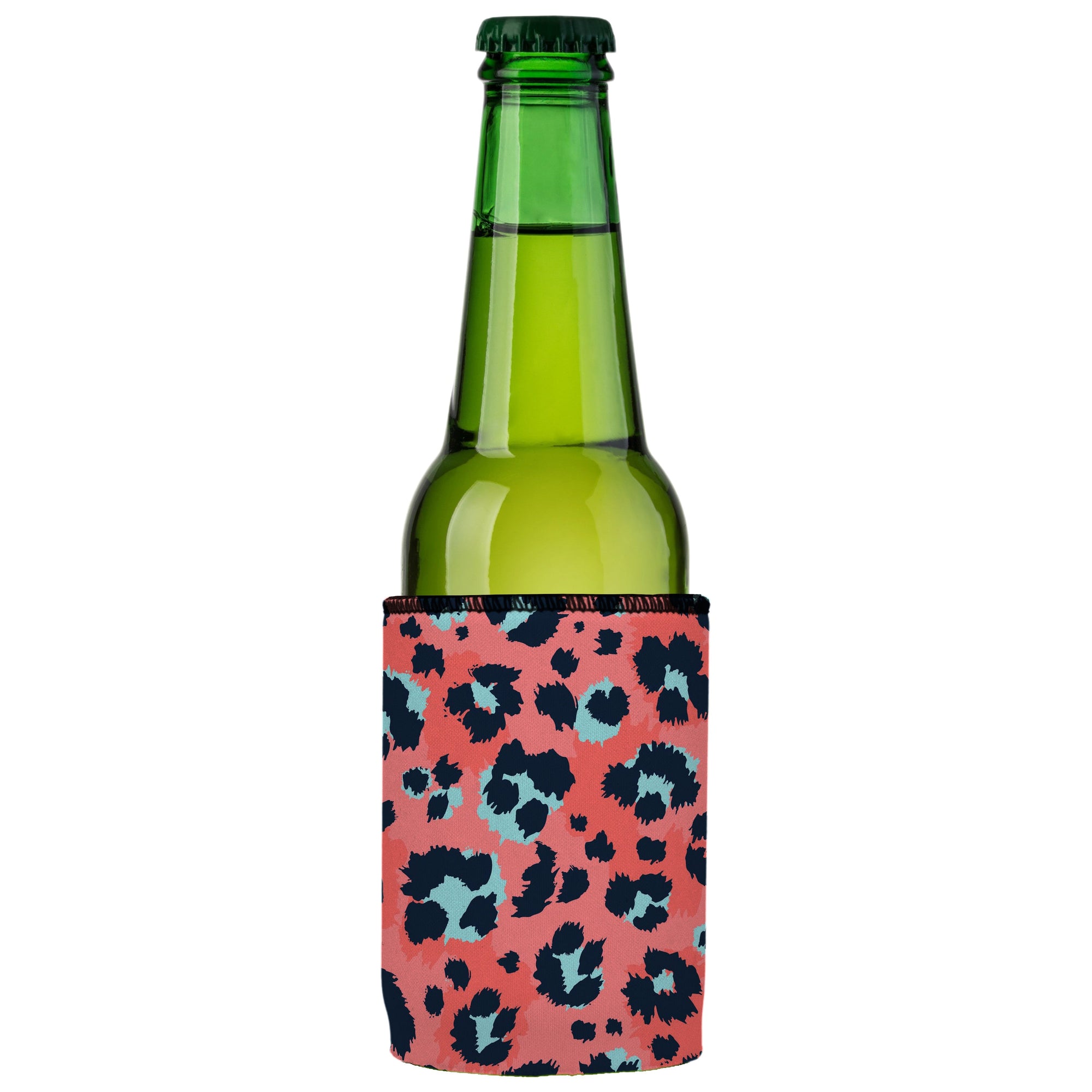 Stubbyz Coral Leopard Print Stubby Cooler 2-Pack