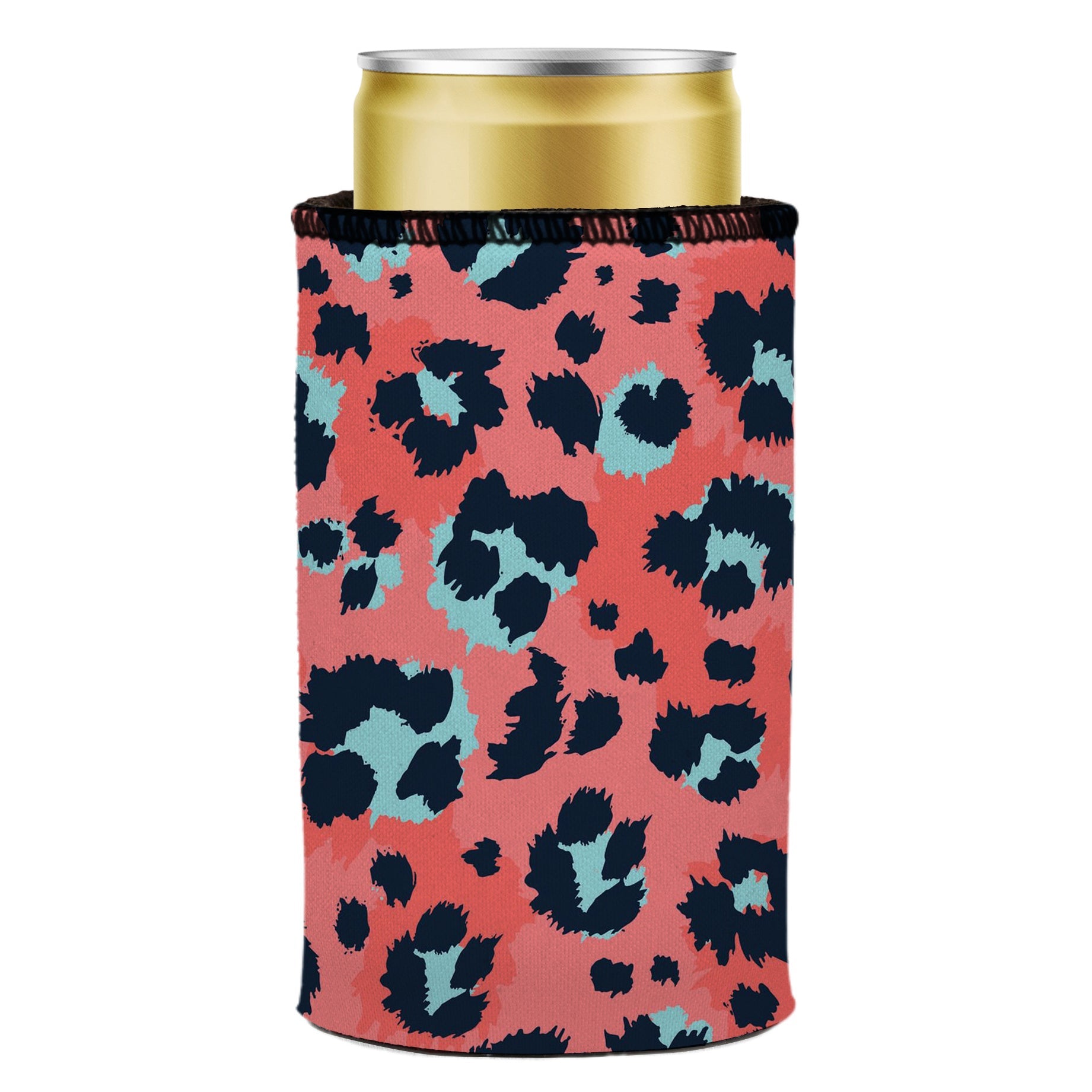 Stubbyz Coral Leopard Print Stubby Cooler 2-Pack