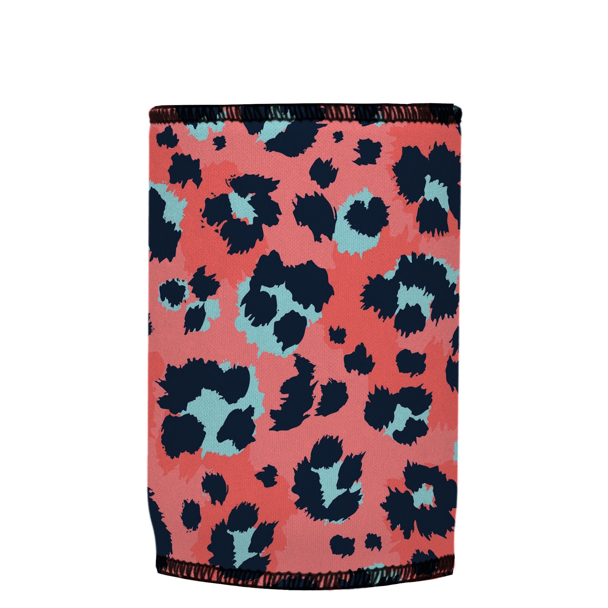 Stubbyz Coral Leopard Print Stubby Cooler