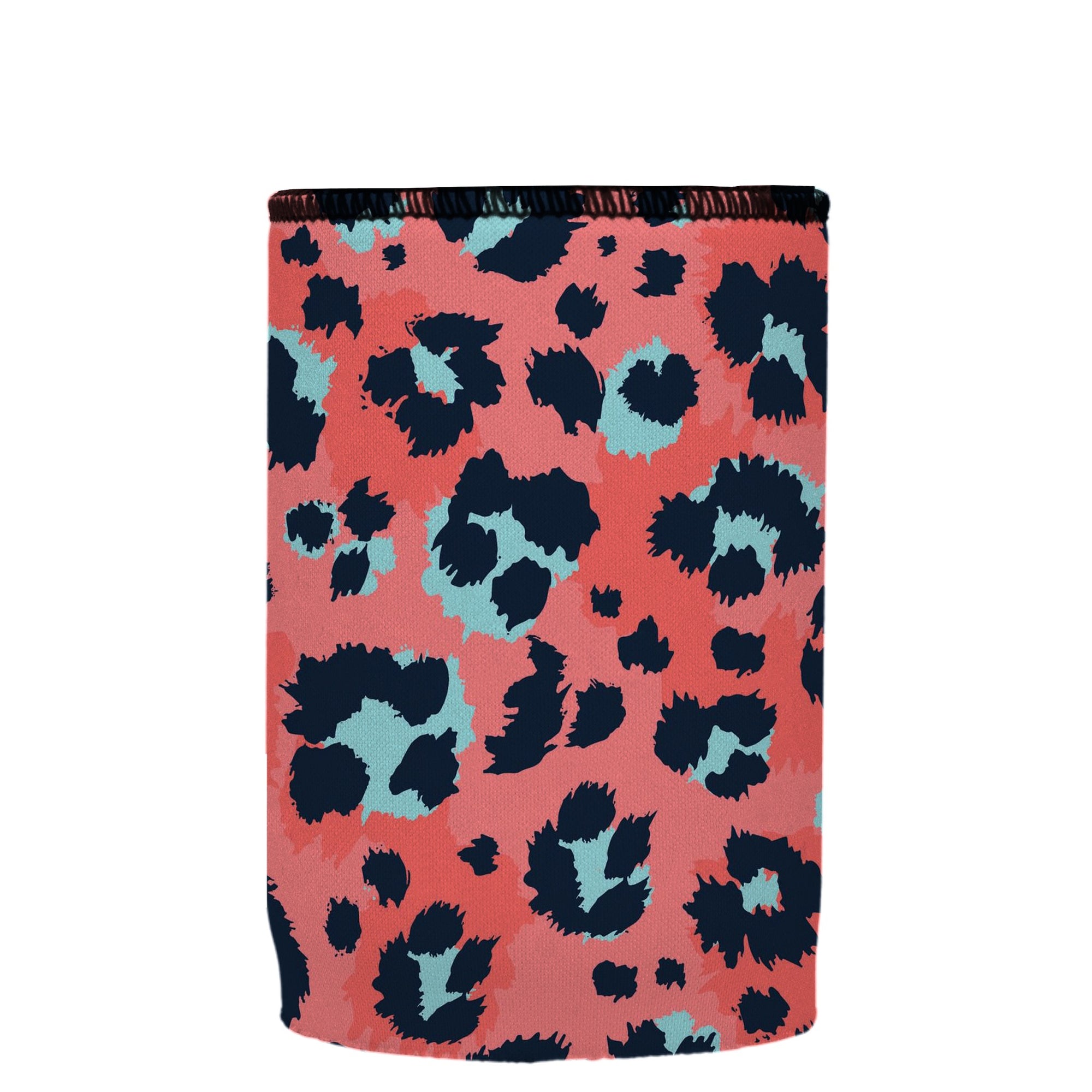 Stubbyz Coral Leopard Print Stubby Cooler