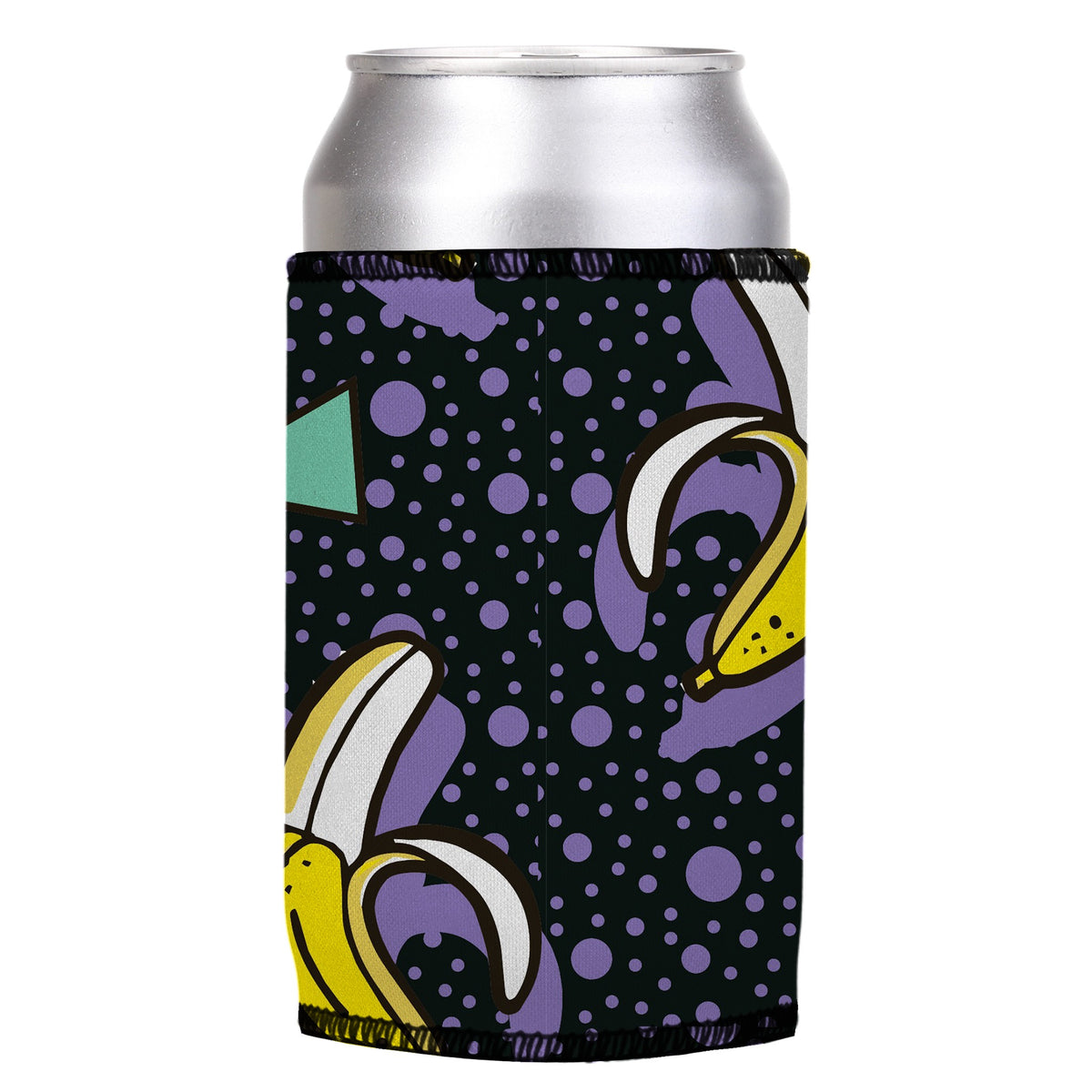 Go Bananas Stubbyz One Size cooler on a standard can, angled view