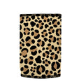 Leopard Print Stubbyz One Size baseless stubby cooler, shown flat