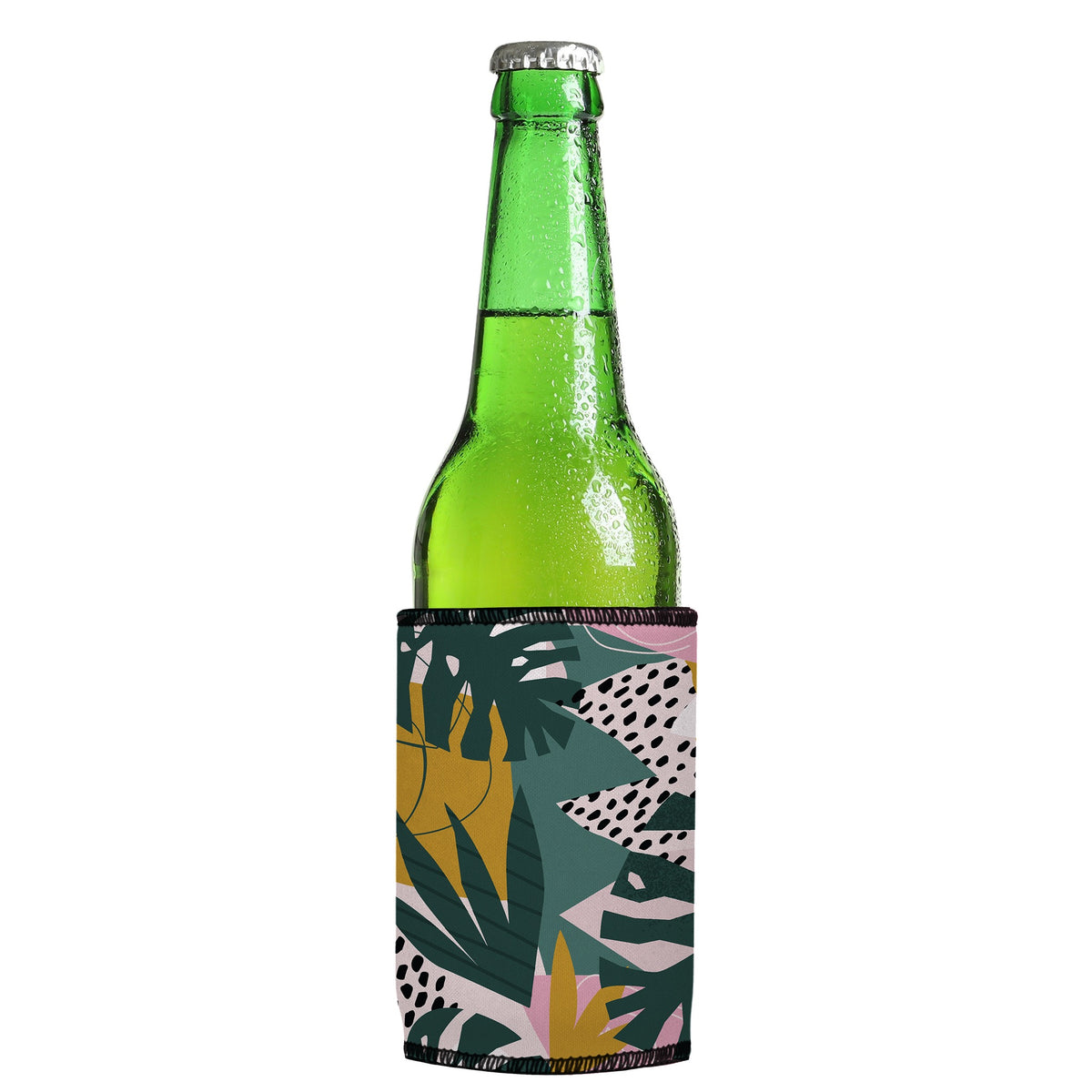 Exotic Jungle Plants Stubbyz One Size cooler on a slim Euro-style bottle