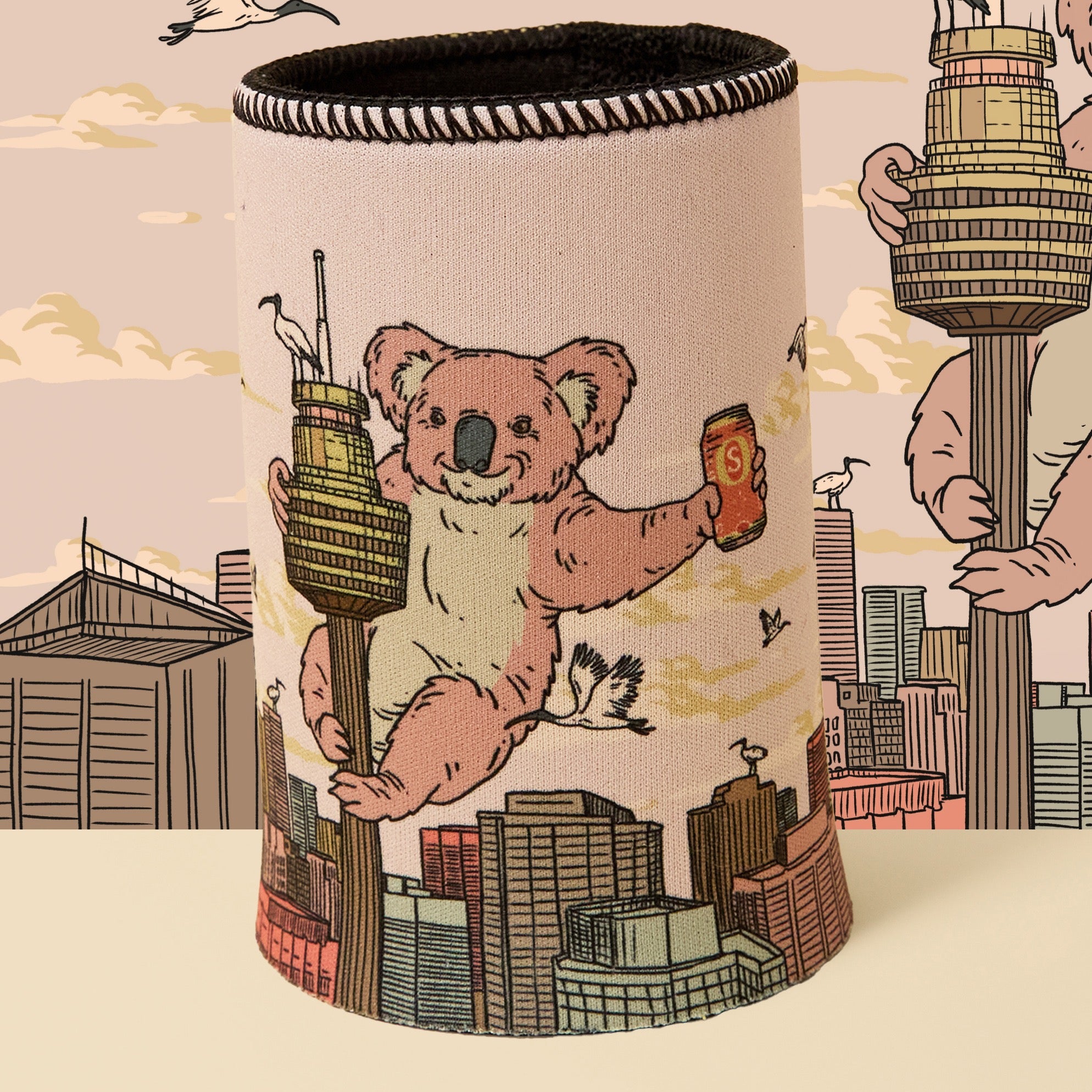 Stubbyz x Aidan Howes Koala Point Tower Stubby Cooler