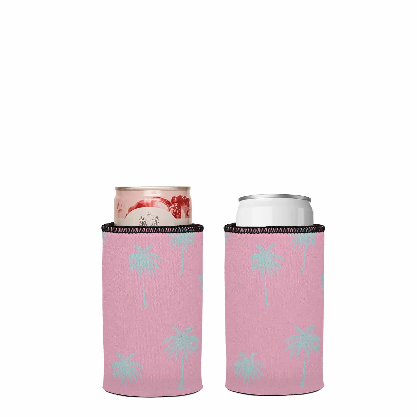 Stubbyz Palm Trees Aqua Pink Stubby Cooler 2-Pack