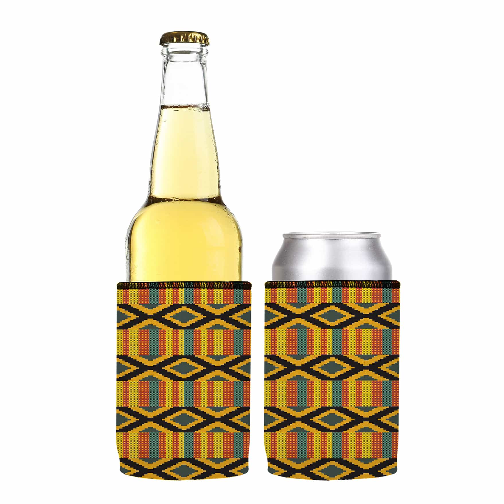 Stubbyz Ghana Kente Pattern Stubby Cooler 2-Pack