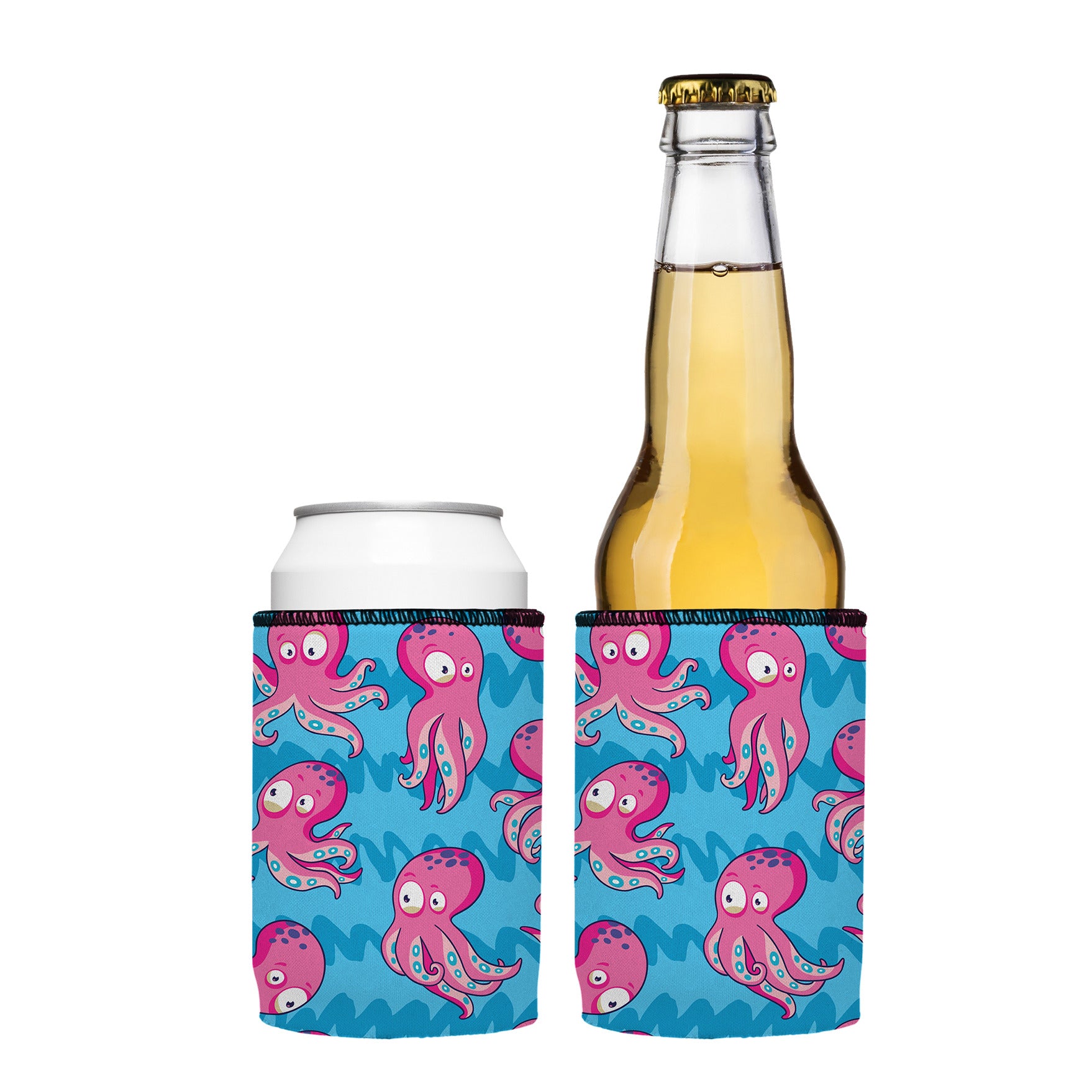Stubbyz Pink Octopus Stubby Cooler 2-Pack