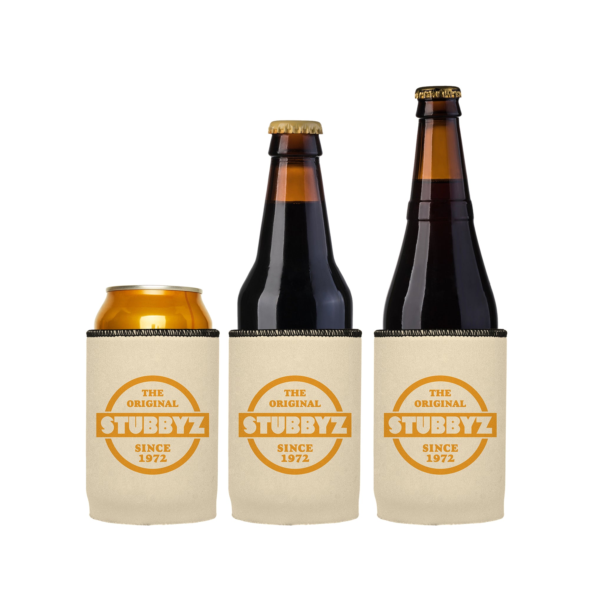 The Original Stubbyz Stubby Cooler (Tan) 3-Pack