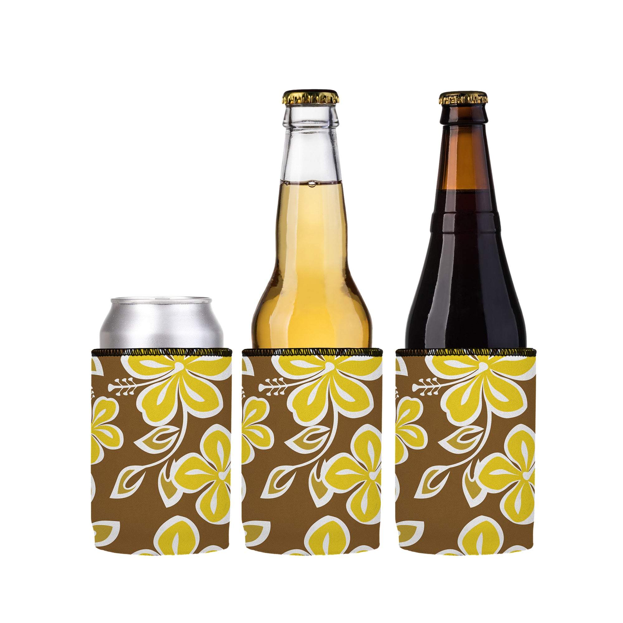 Stubbyz Golden Hibiscus Stubby Cooler 3-Pack