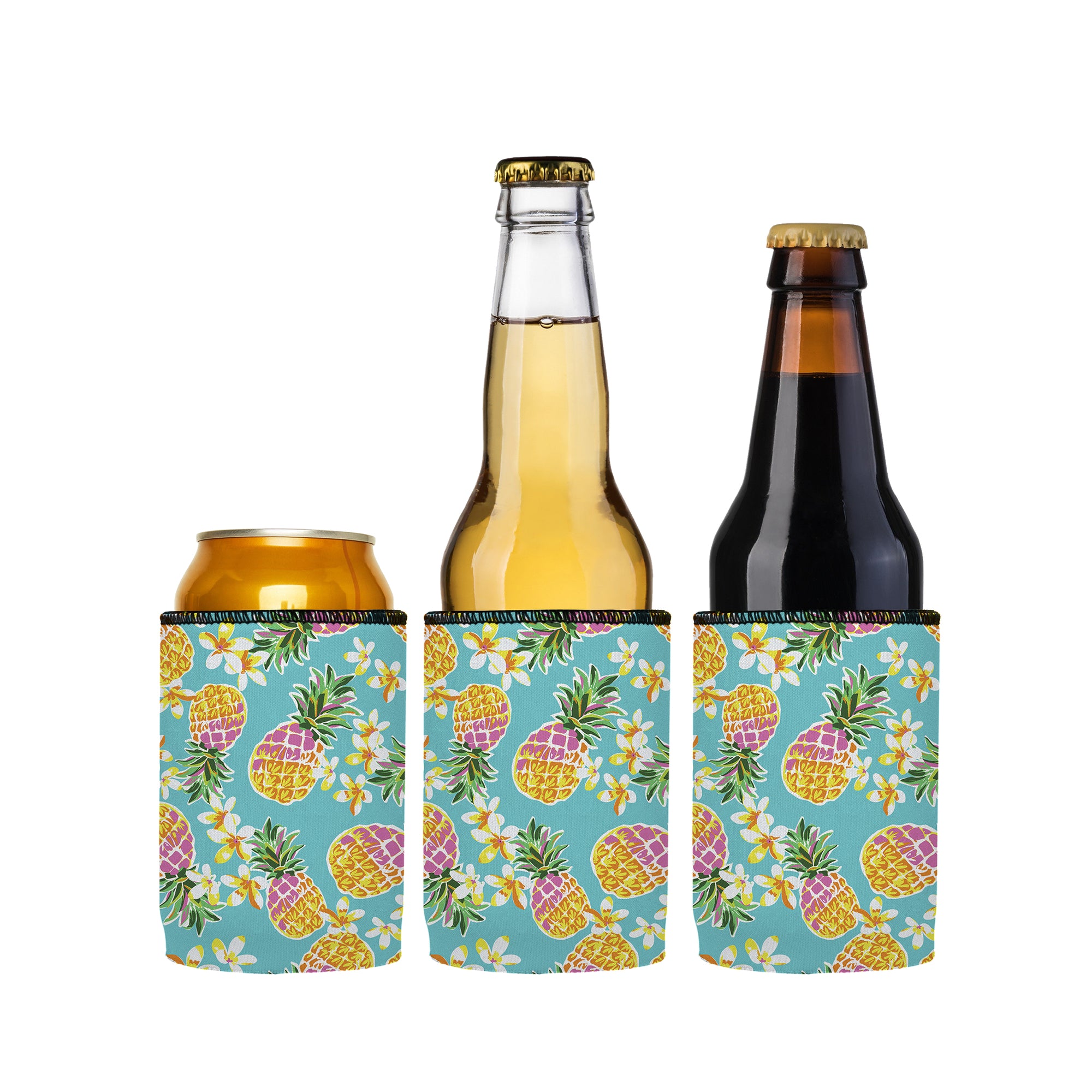 Stubbyz Floral Pineapple Stubby Cooler 3-Pack