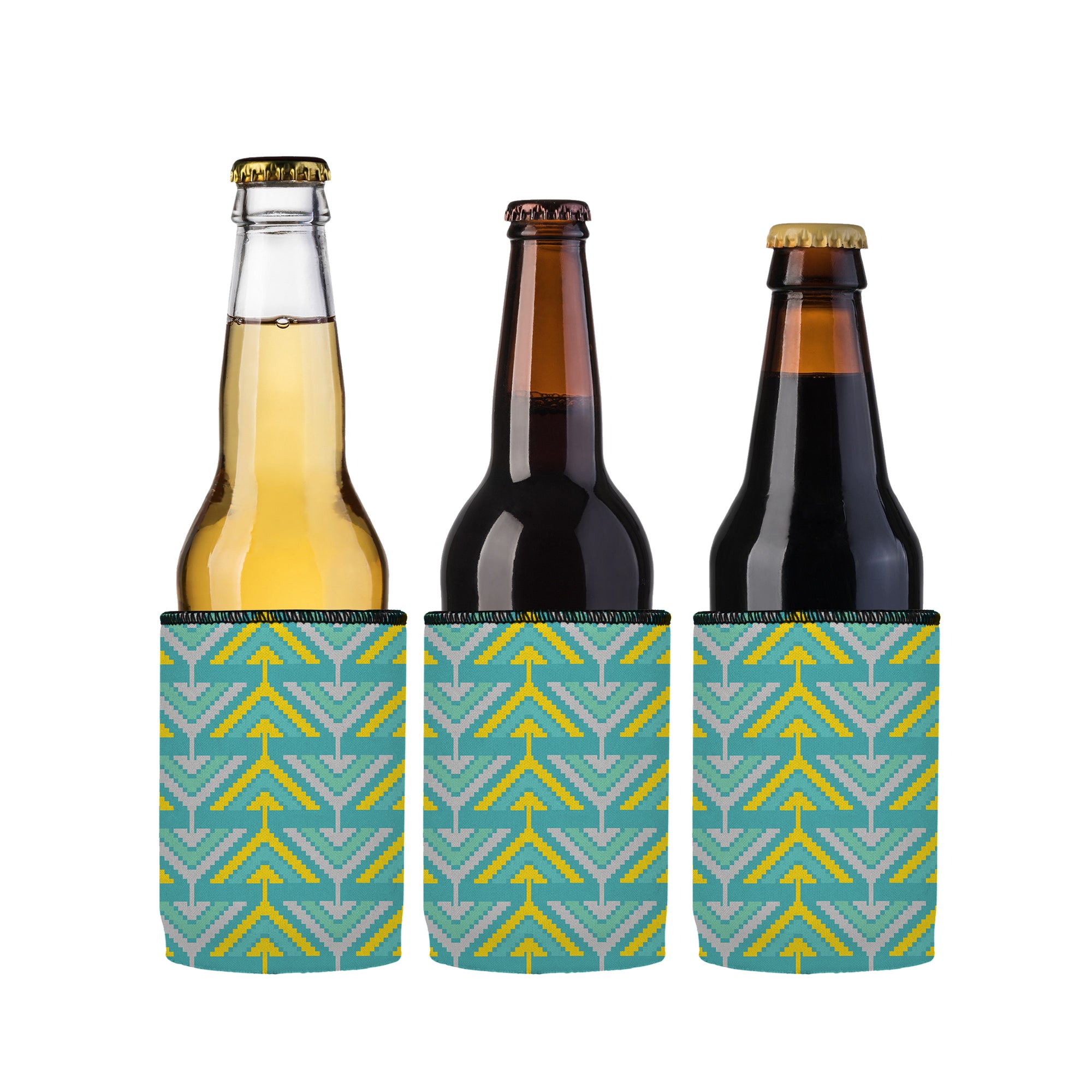Stubbyz Yellow Tribal Arrows Stubby Cooler 3-Pack