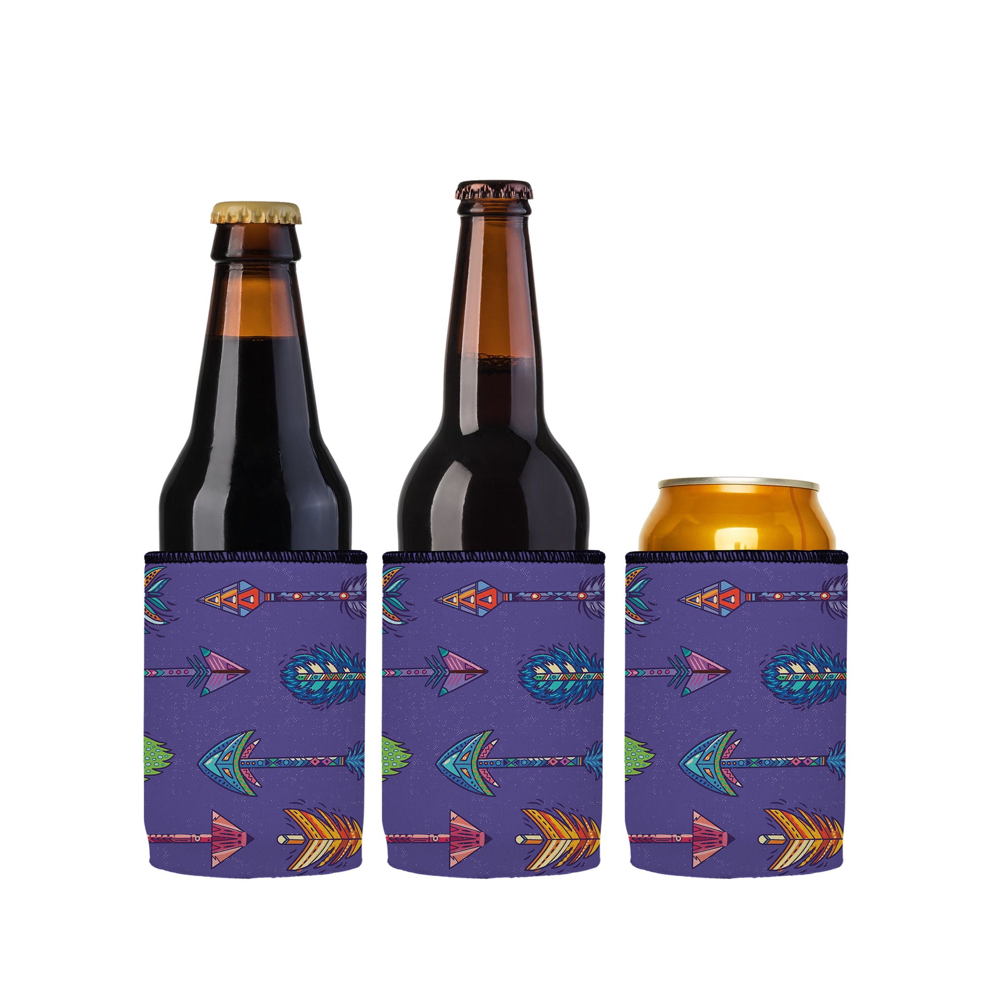 Stubbyz Purple Boho Arrows Stubby Cooler 3-Pack