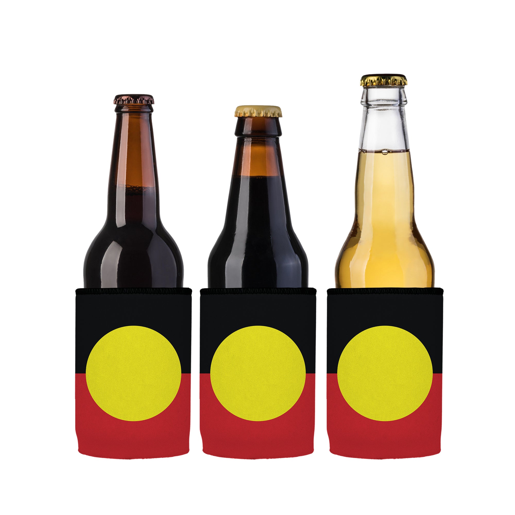 Stubbyz Aboriginal Flag Stubby Cooler 3-Pack