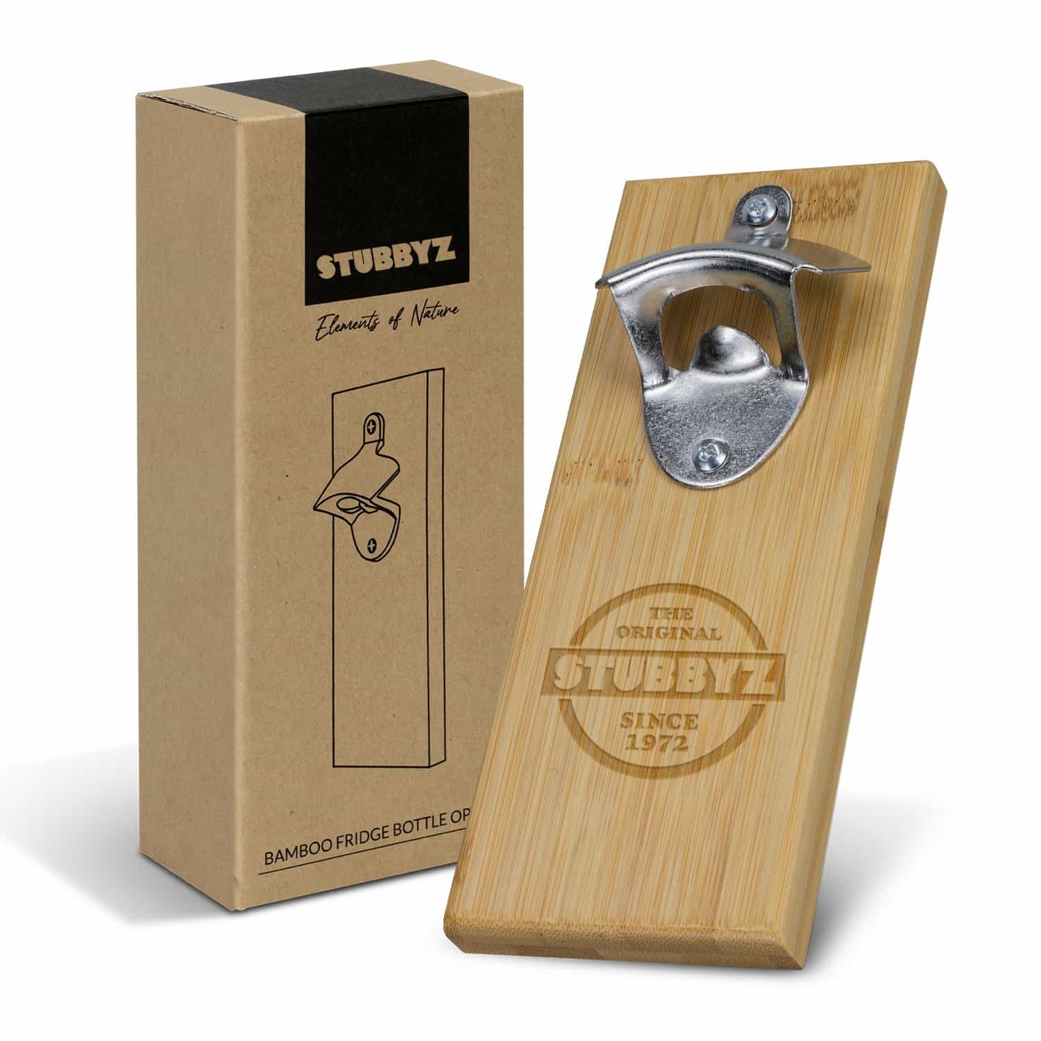 Stubbyz Bamboo Fridge  Bottle Opener