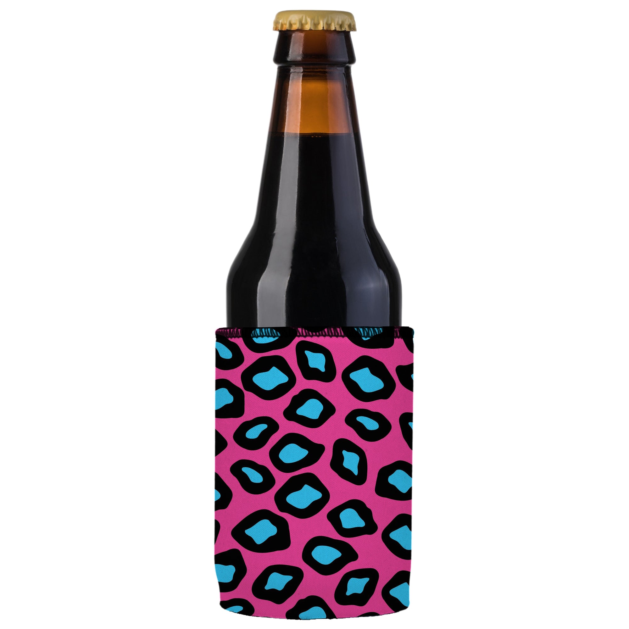 Stubbyz Pink Leopard Print Stubby Cooler